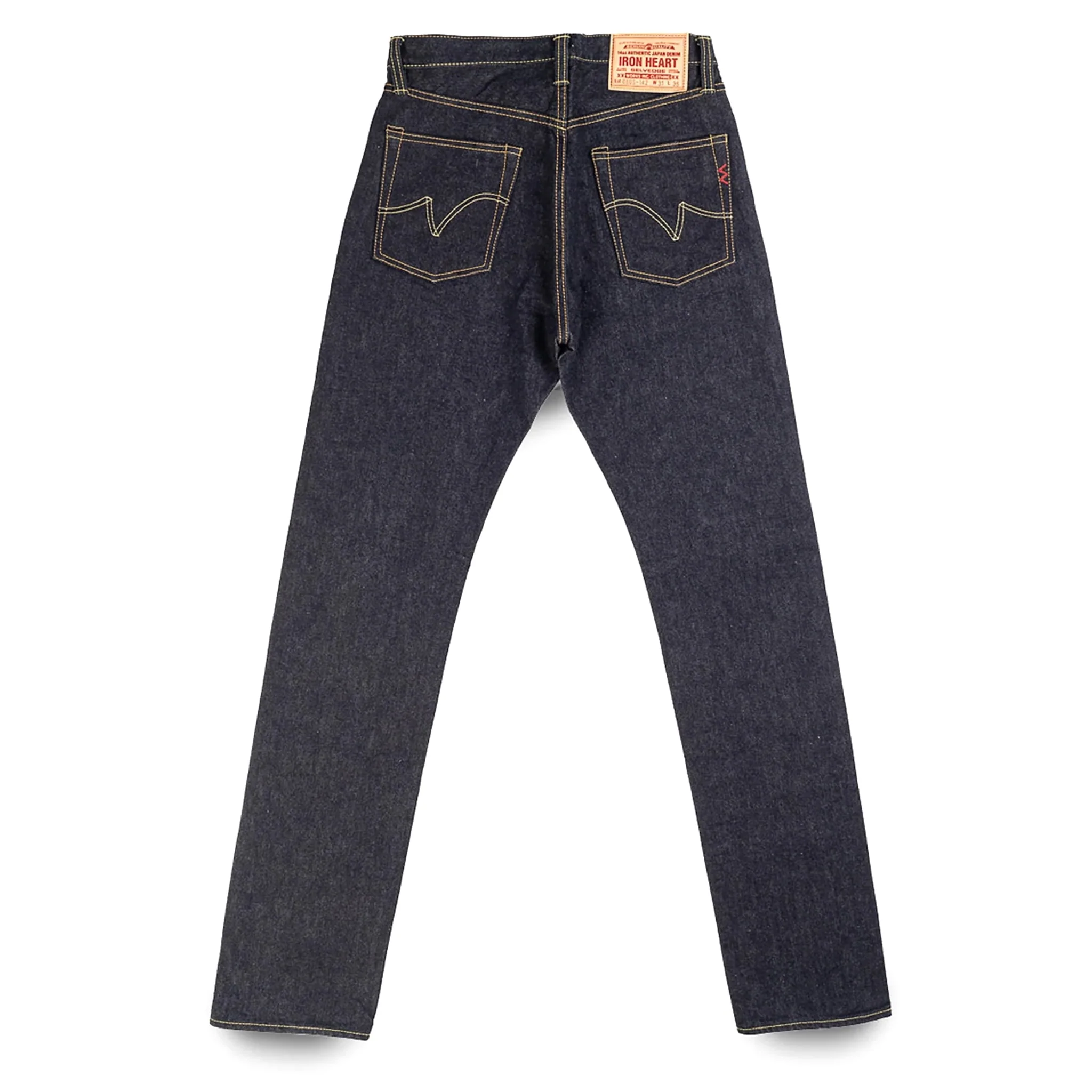 IH-888S-142 14oz Selvedge Denim Medium/High Rise Tapered Cut Jeans - Indigo - Image 3
