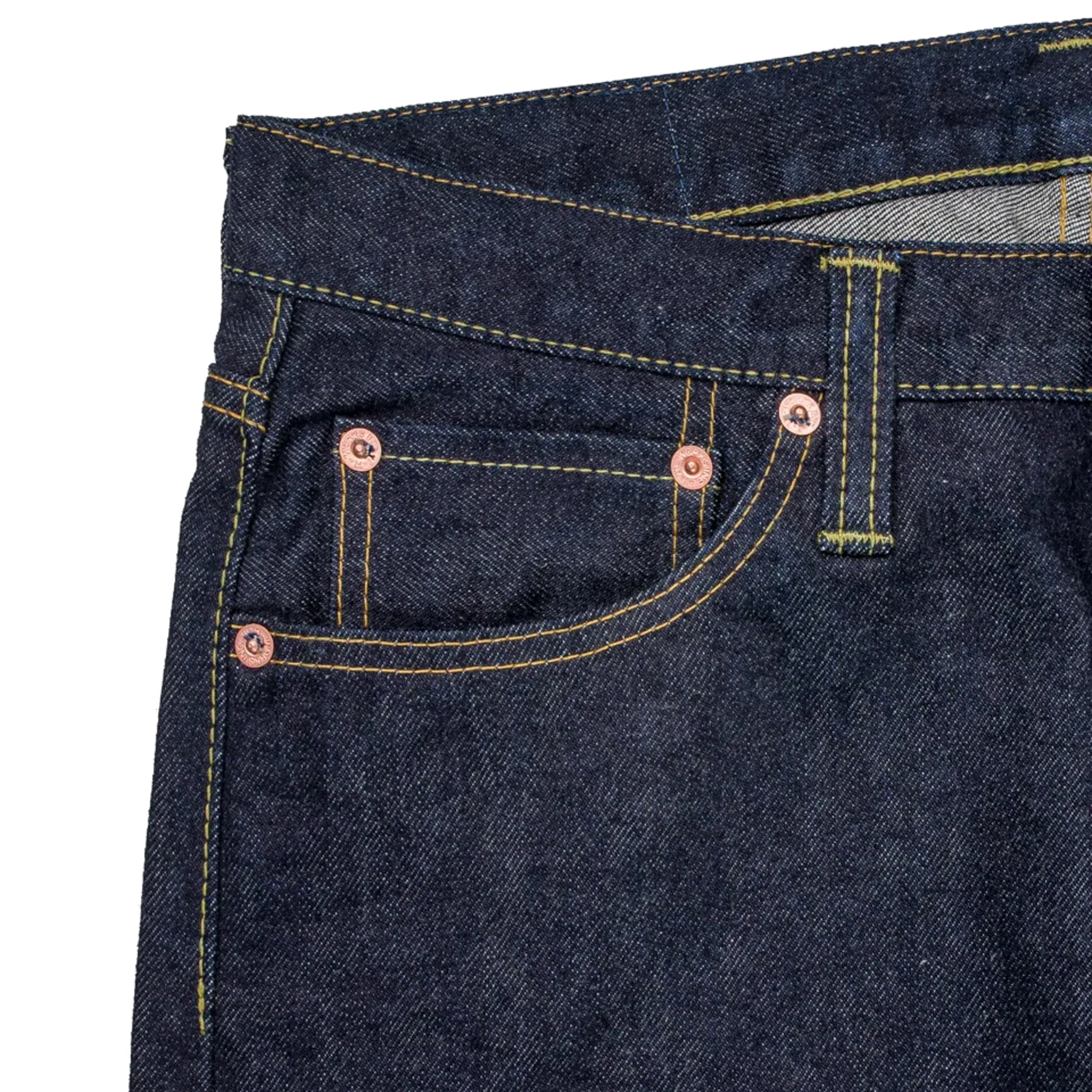 IH-888S-142 14oz Selvedge Denim Medium/High Rise Tapered Cut Jeans - Indigo - Image 4