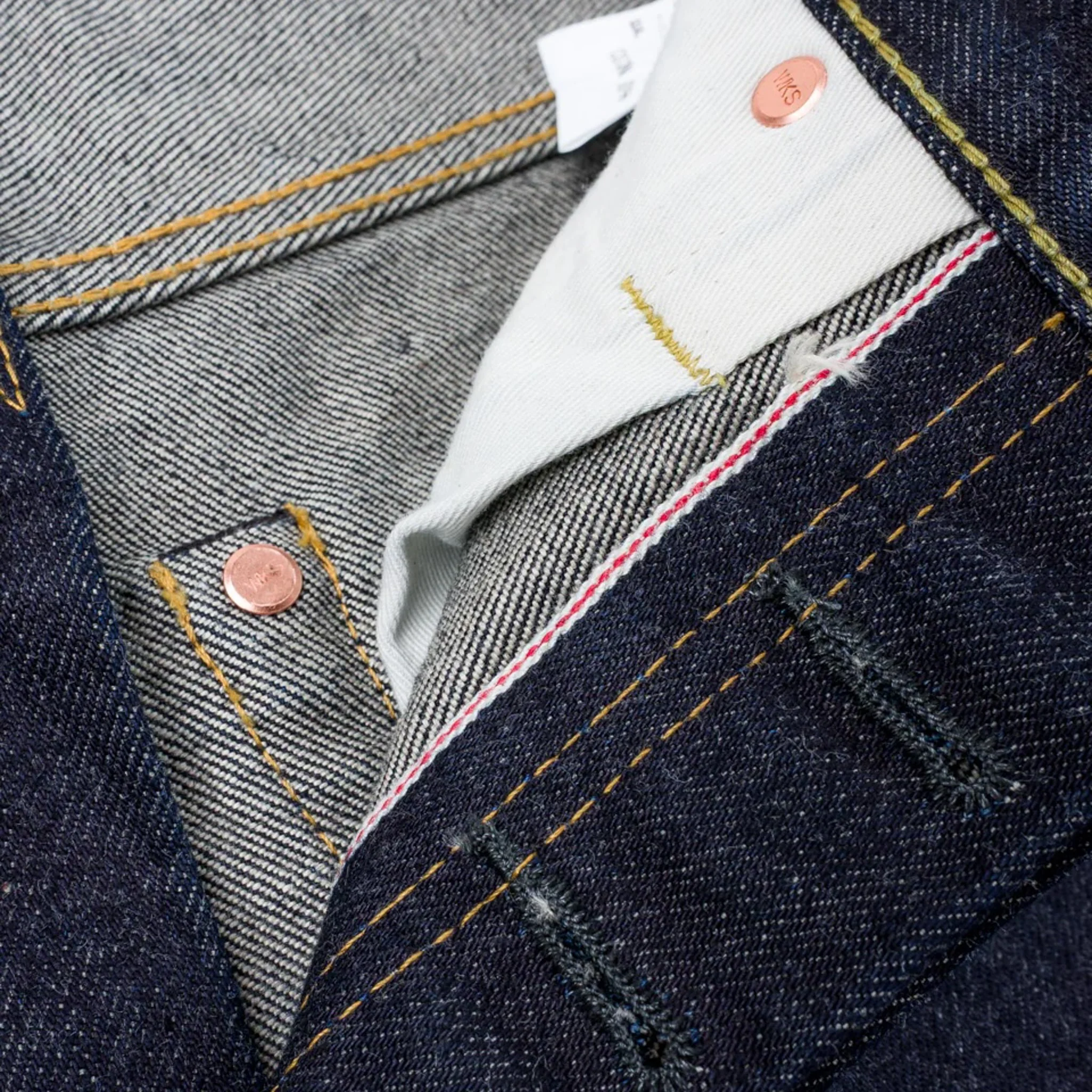 IH-888S-142 14oz Selvedge Denim Medium/High Rise Tapered Cut Jeans - Indigo - Image 5
