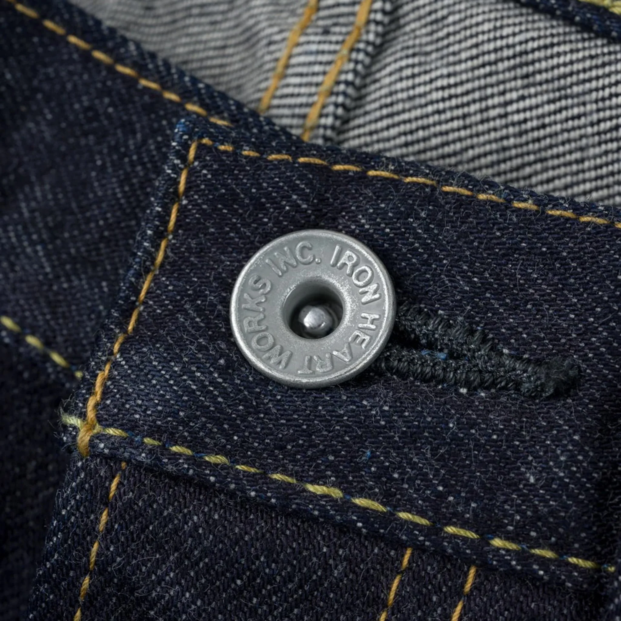 IH-888S-142 14oz Selvedge Denim Medium/High Rise Tapered Cut Jeans - Indigo - Image 6