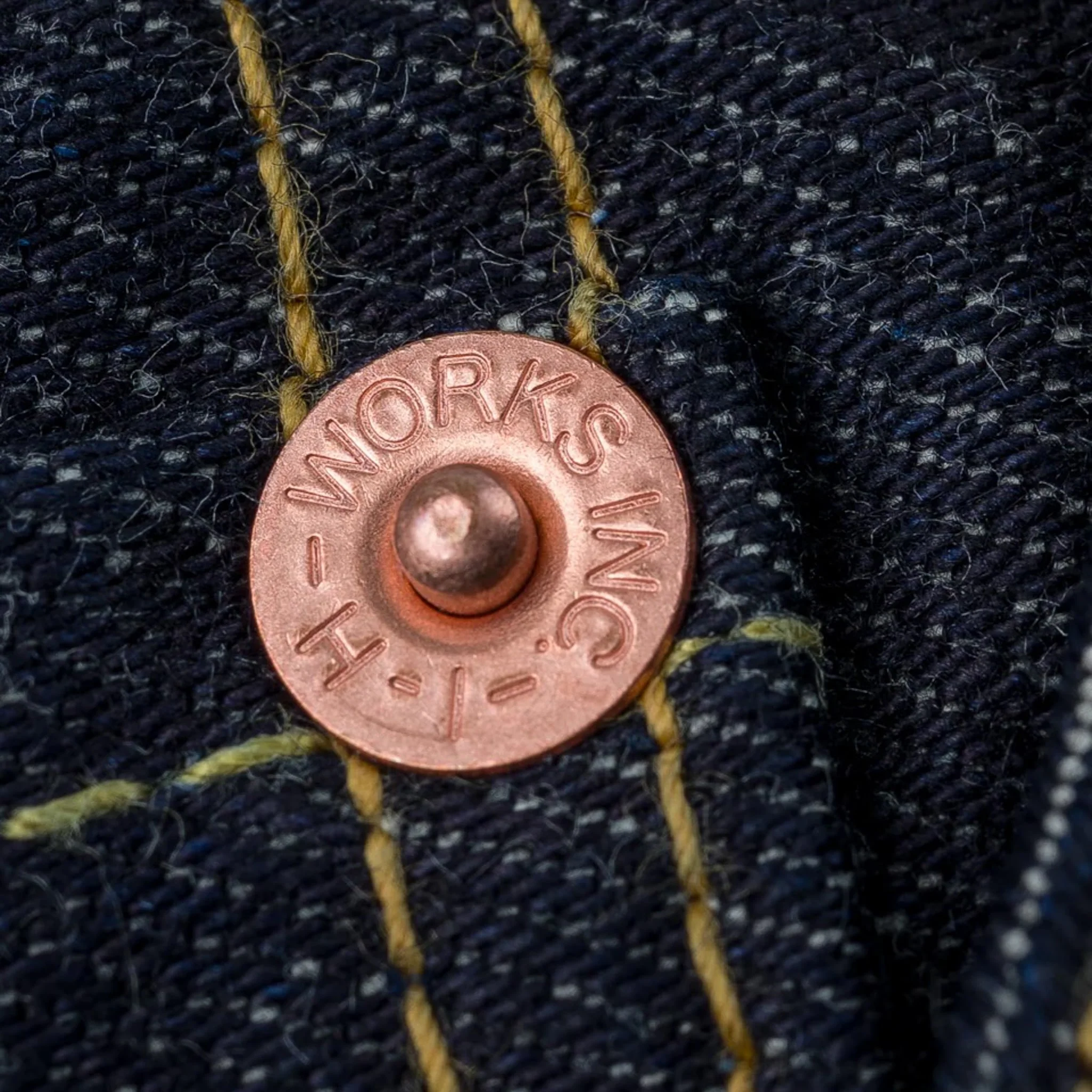 IH-888S-142 14oz Selvedge Denim Medium/High Rise Tapered Cut Jeans - Indigo - Image 7