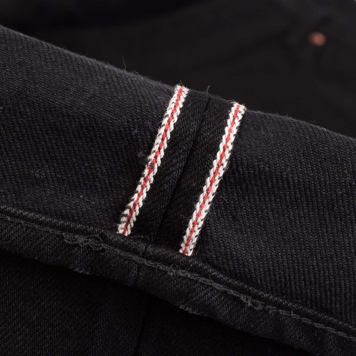 IH-888S-142bb 14oz Selvedge Denim Medium/High Rise Tapered Jeans - Black/Black - Image 10