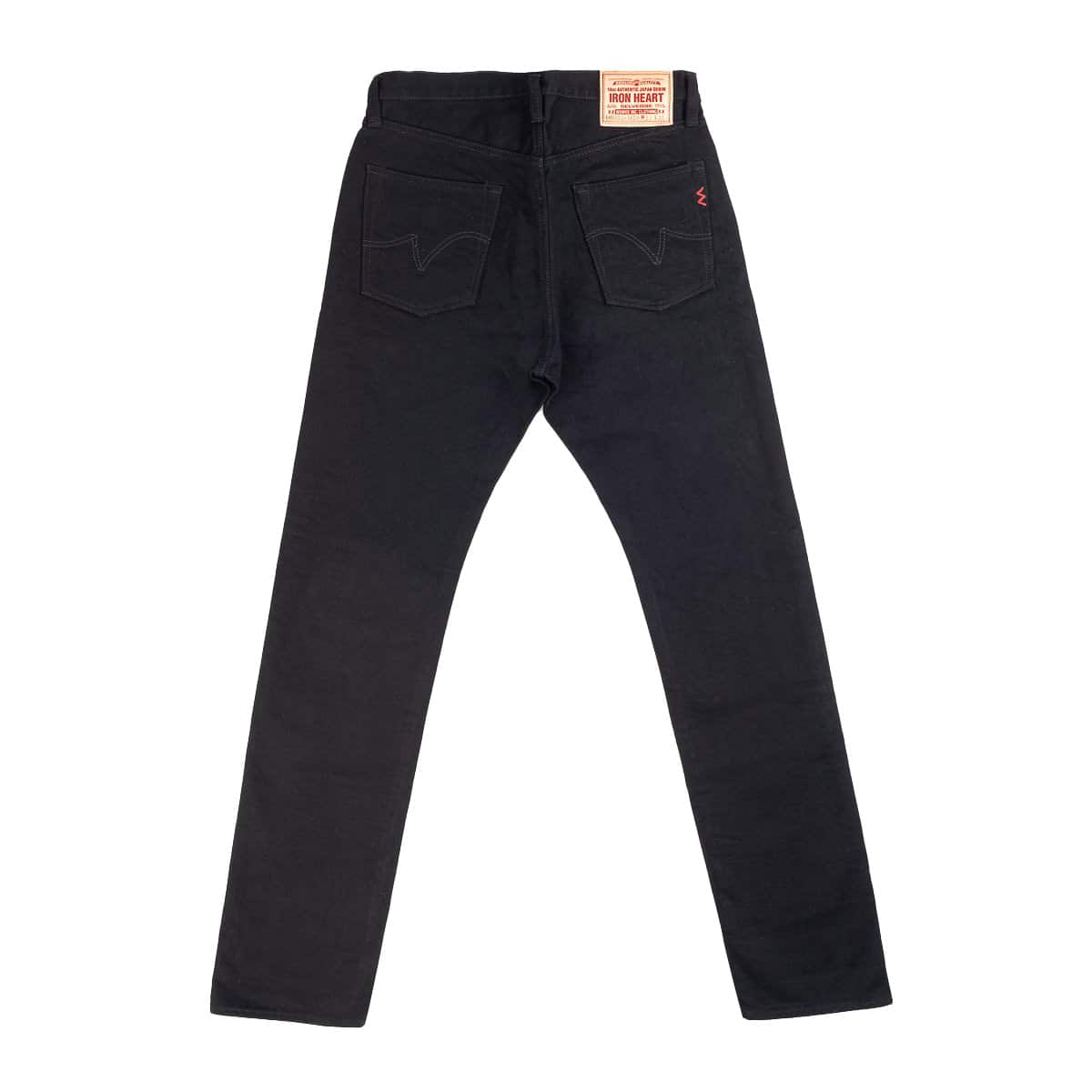 IH-888S-142bb 14oz Selvedge Denim Medium/High Rise Tapered Jeans - Black/Black - Image 3