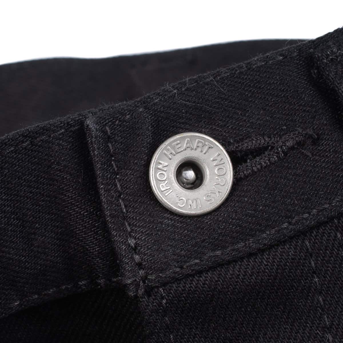 IH-888S-142bb 14oz Selvedge Denim Medium/High Rise Tapered Jeans - Black/Black - Image 8