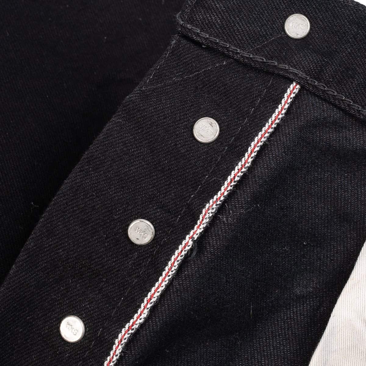 IH-888S-142bb 14oz Selvedge Denim Medium/High Rise Tapered Jeans - Black/Black - Image 9
