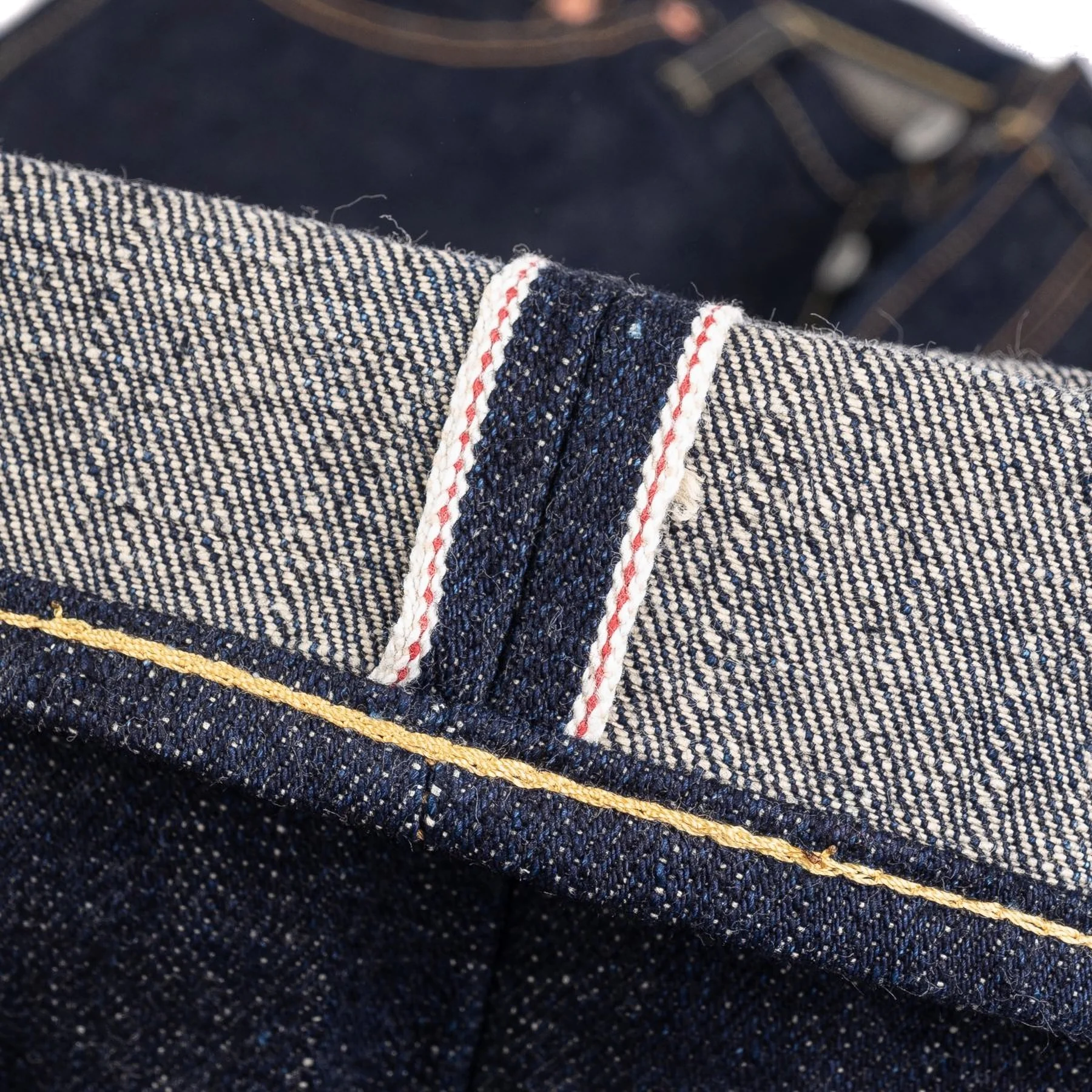 IH-888S-18 18oz Vintage Selvedge Denim Medium/High Rise Tapered Cut Jeans - Indigo - Image 13