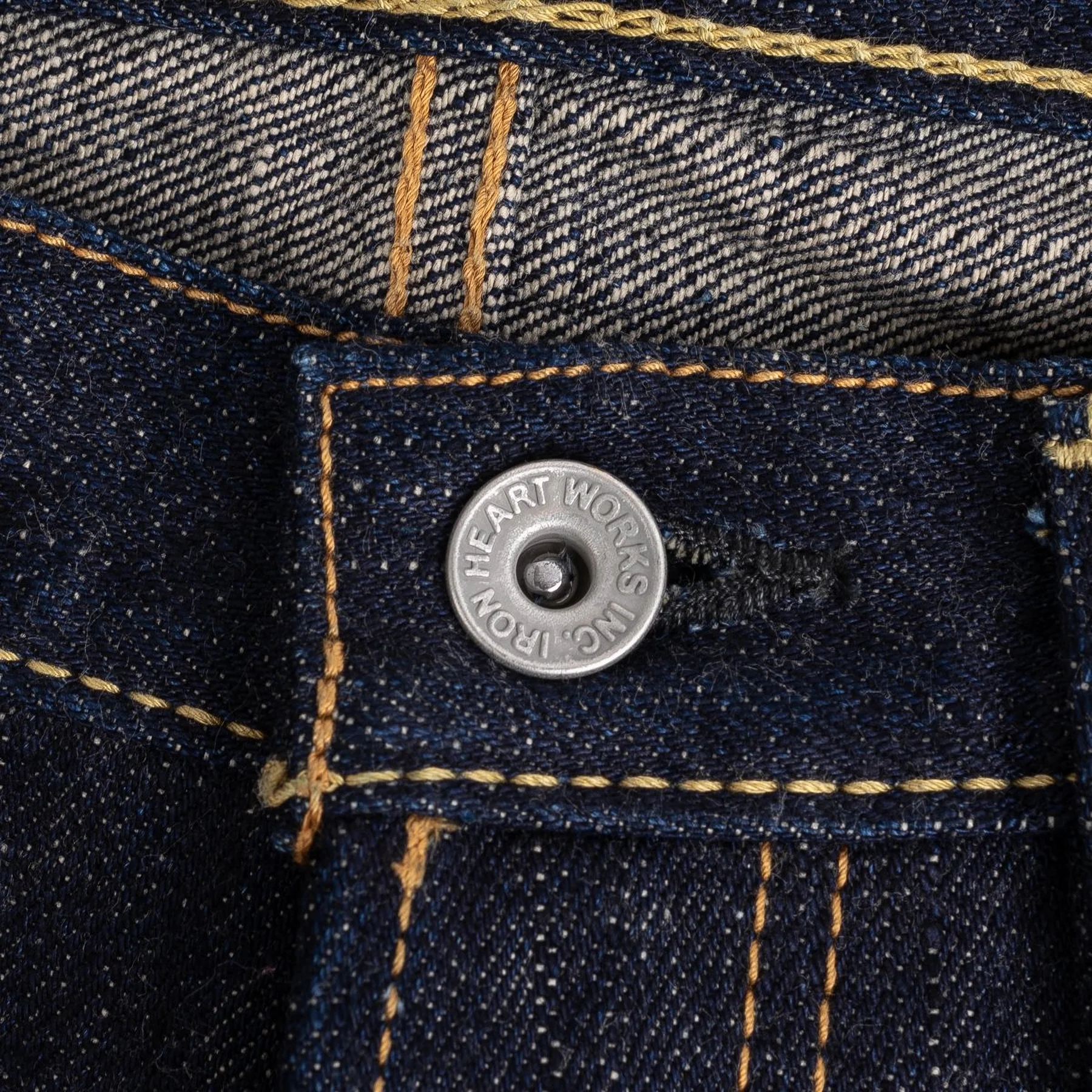 IH-888S-18 18oz Vintage Selvedge Denim Medium/High Rise Tapered Cut Jeans - Indigo - Image 4
