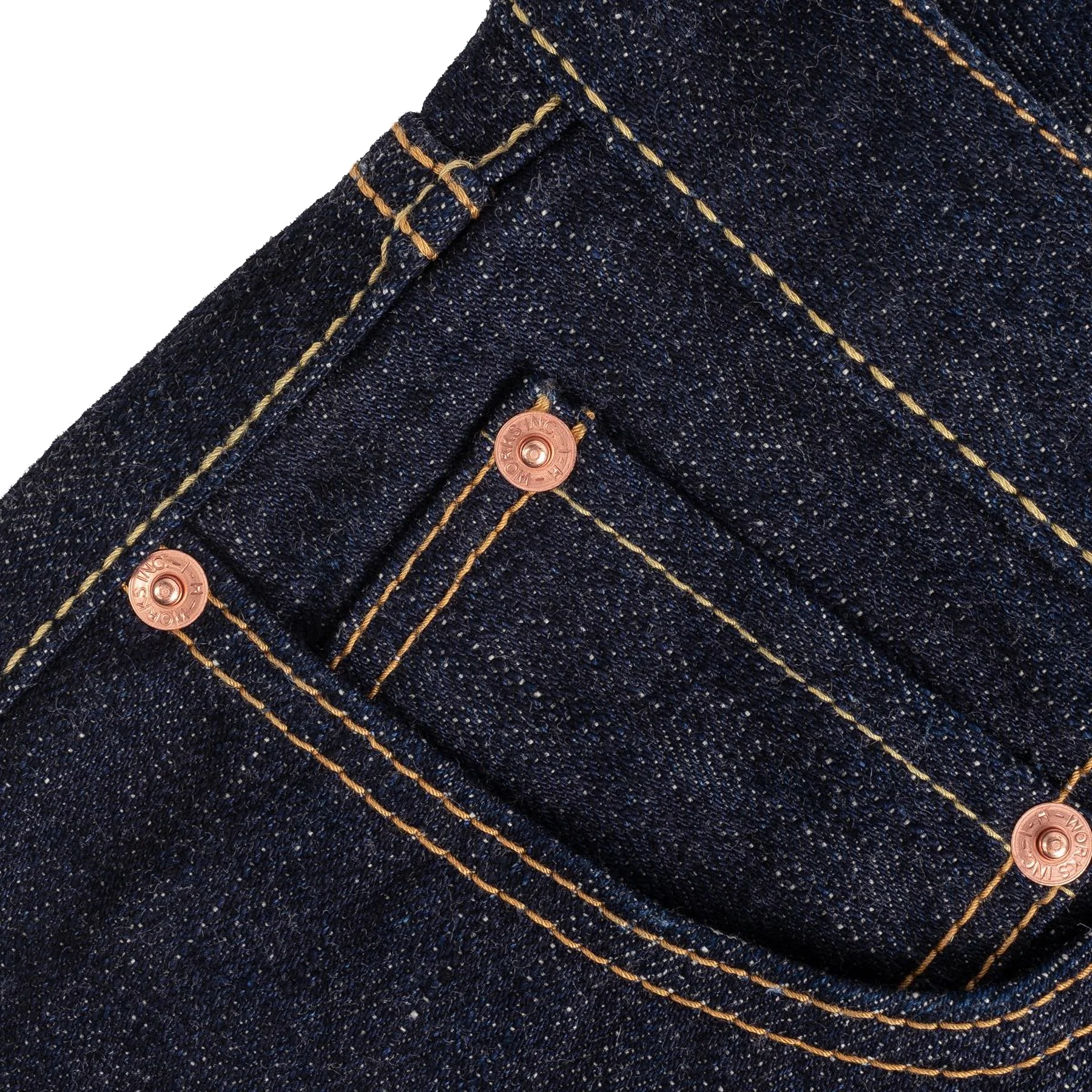 IH-888S-18 18oz Vintage Selvedge Denim Medium/High Rise Tapered Cut Jeans - Indigo - Image 6
