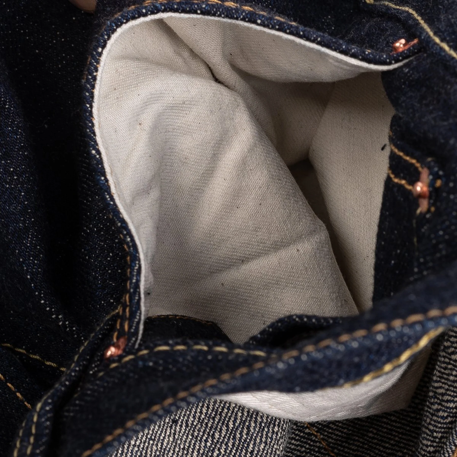 IH-888S-18 18oz Vintage Selvedge Denim Medium/High Rise Tapered Cut Jeans - Indigo - Image 7