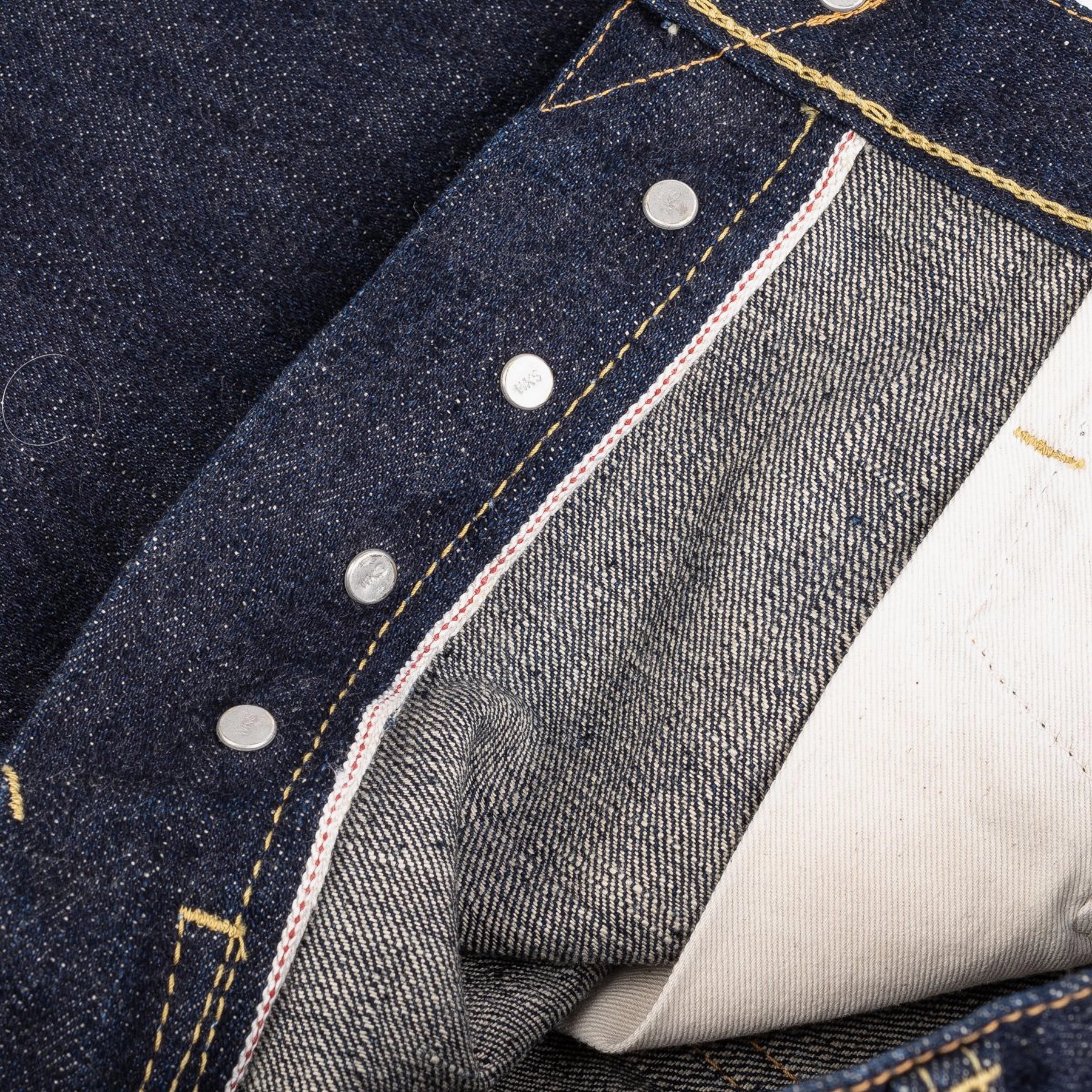 IH-888S-18 18oz Vintage Selvedge Denim Medium/High Rise Tapered Cut Jeans - Indigo - Image 8