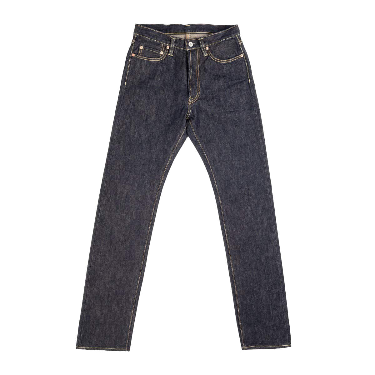 IH-888S-21 21oz Selvedge Denim Medium/High Rise Tapered Cut Jeans - Indigo - Image 2
