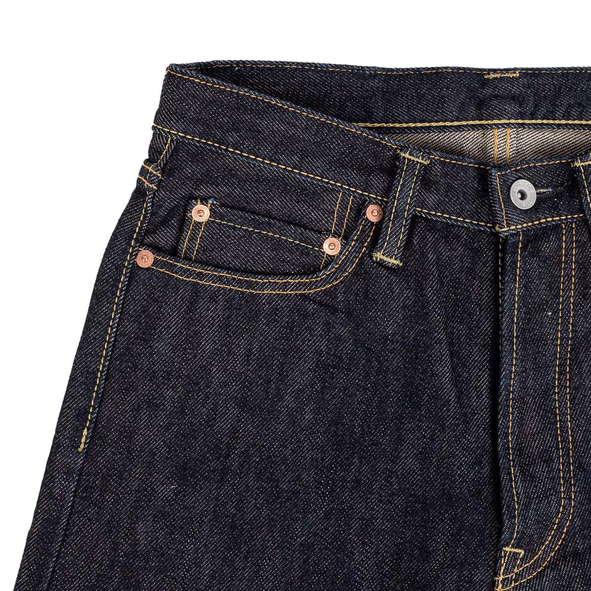 IH-888S-21 21oz Selvedge Denim Medium/High Rise Tapered Cut Jeans - Indigo - Image 4