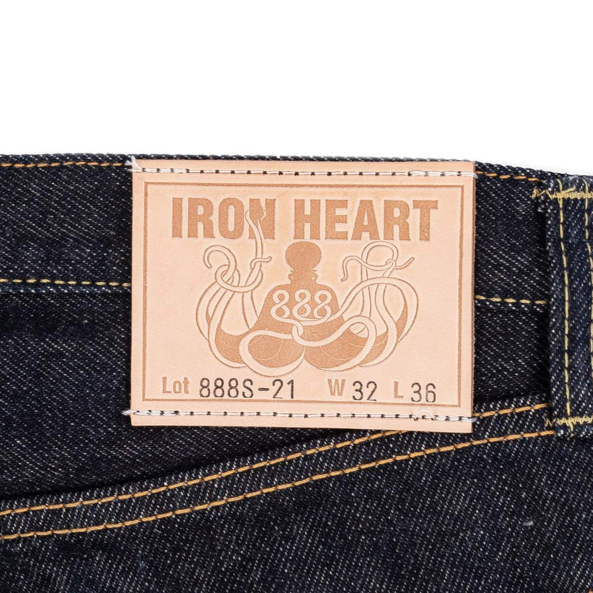 IH-888S-21 21oz Selvedge Denim Medium/High Rise Tapered Cut Jeans - Indigo - Image 5