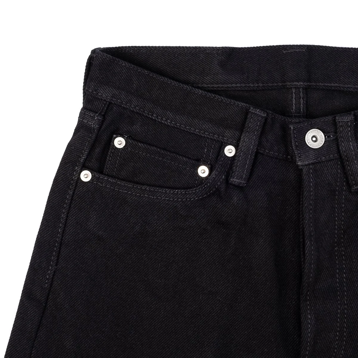 IH-888S-SBG 21oz Selvedge Denim Medium High Rise Tapered Cut Jeans - Superblack Fades To Grey - Image 4
