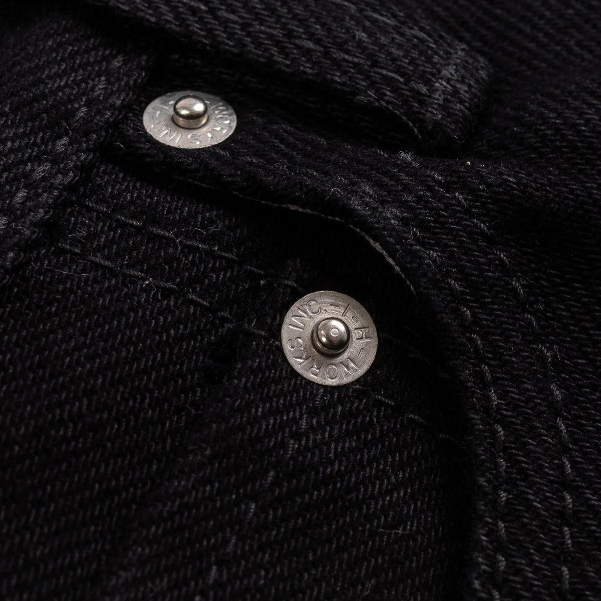IH-888S-SBG 21oz Selvedge Denim Medium High Rise Tapered Cut Jeans - Superblack Fades To Grey - Image 6
