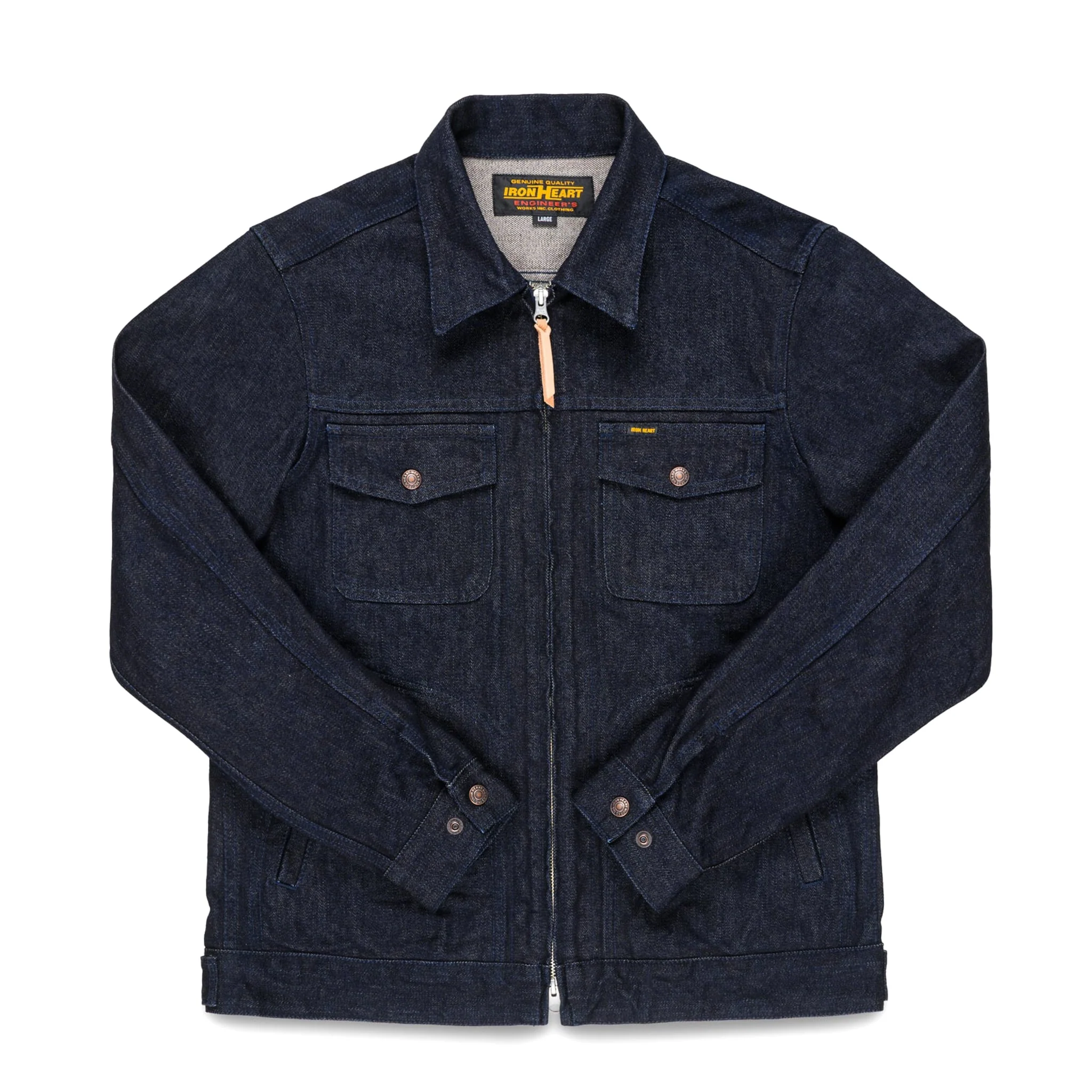IHJ-122-IND 14oz Broken Twill Selvedge Denim Work Jacket - Indigo