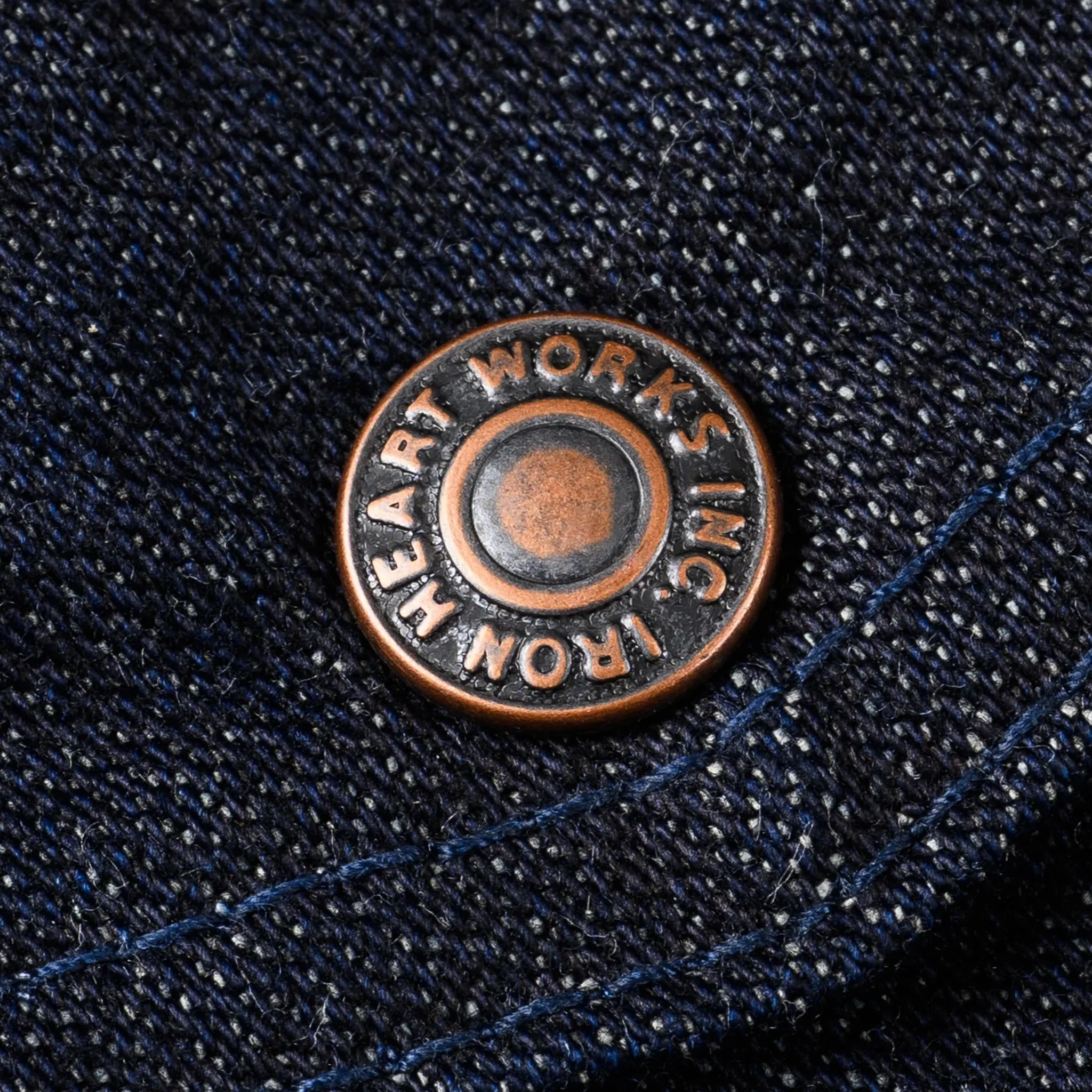 IHJ-122-IND 14oz Broken Twill Selvedge Denim Work Jacket - Indigo - Image 11