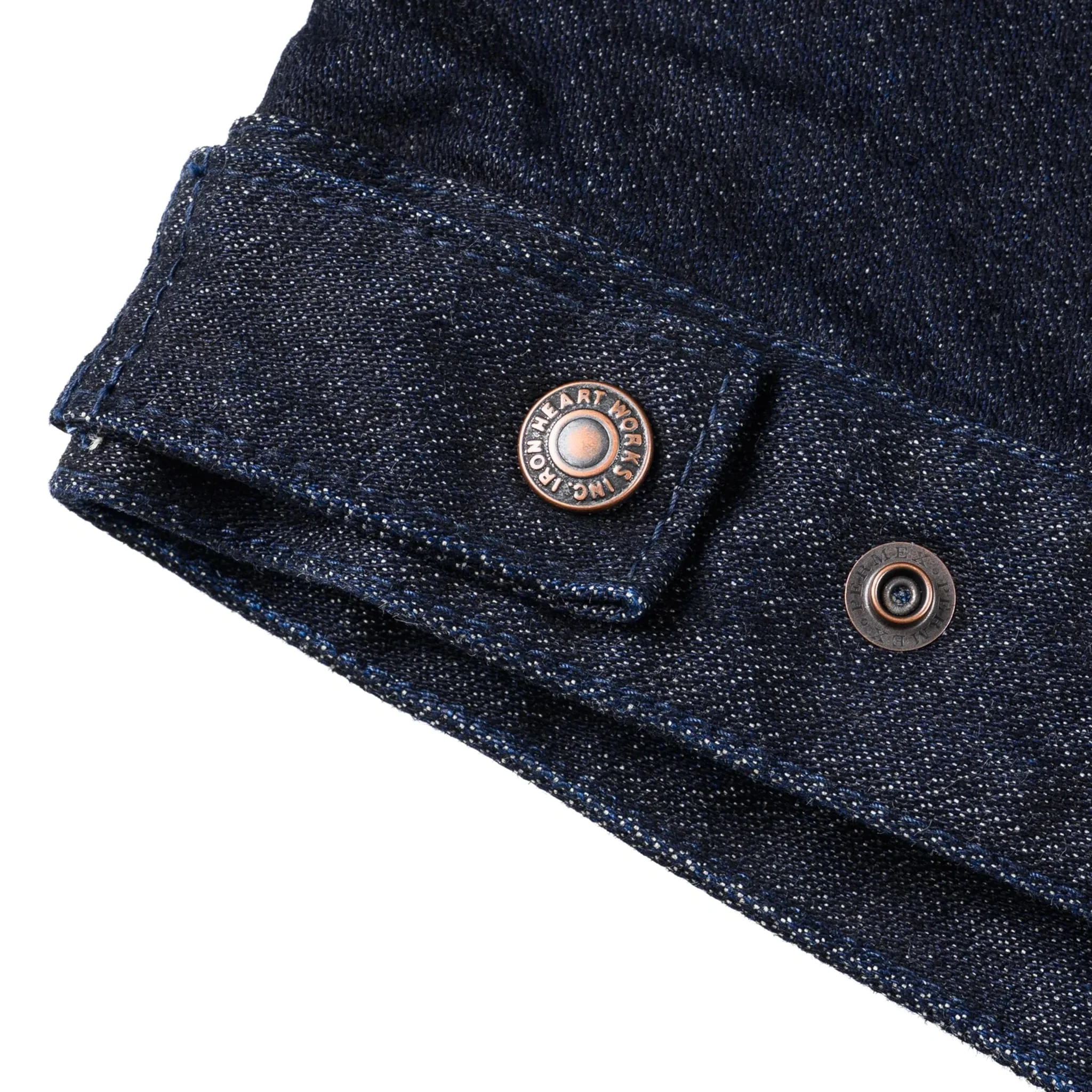 IHJ-122-IND 14oz Broken Twill Selvedge Denim Work Jacket - Indigo - Image 16