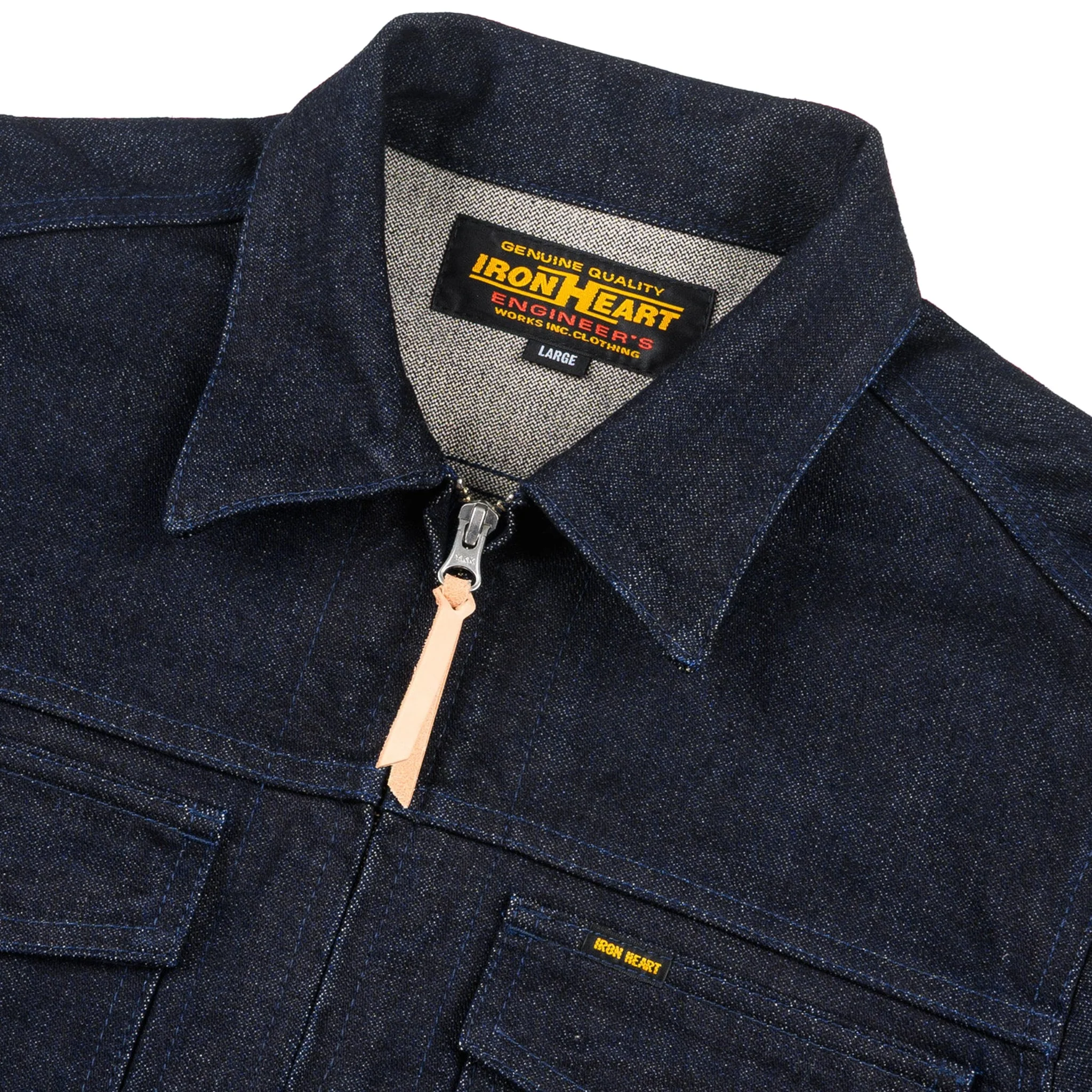 IHJ-122-IND 14oz Broken Twill Selvedge Denim Work Jacket - Indigo - Image 3