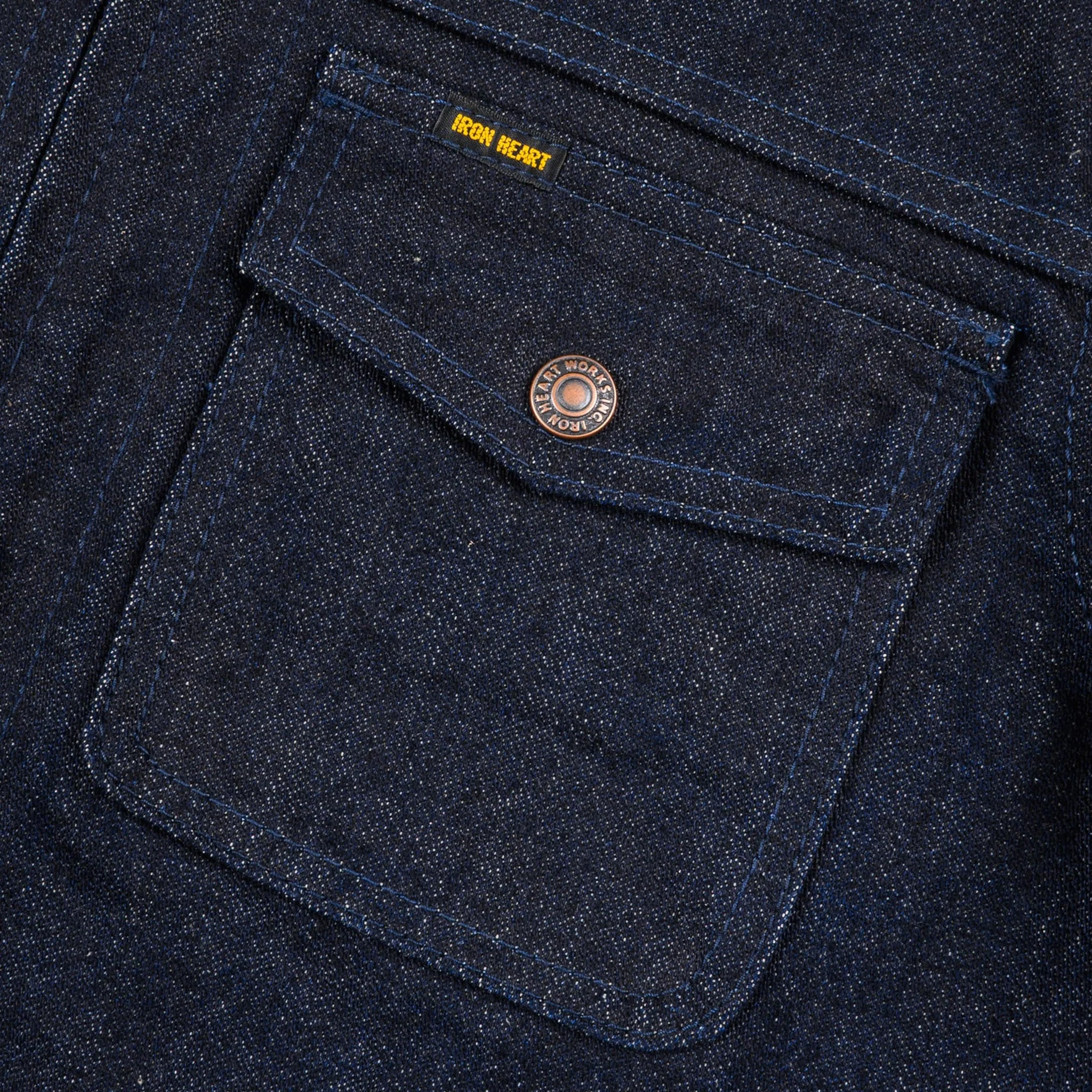 IHJ-122-IND 14oz Broken Twill Selvedge Denim Work Jacket - Indigo - Image 5