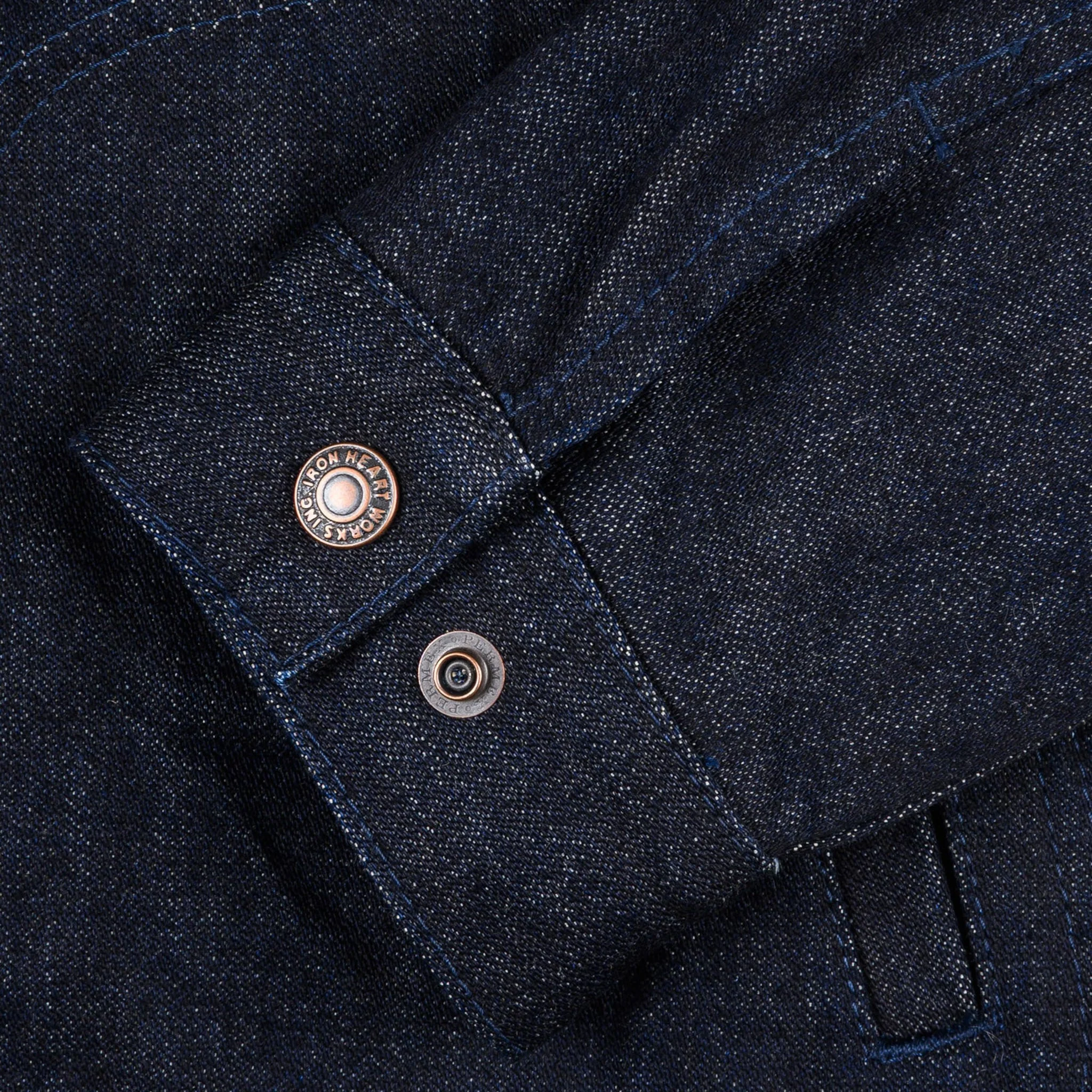 IHJ-122-IND 14oz Broken Twill Selvedge Denim Work Jacket - Indigo - Image 8