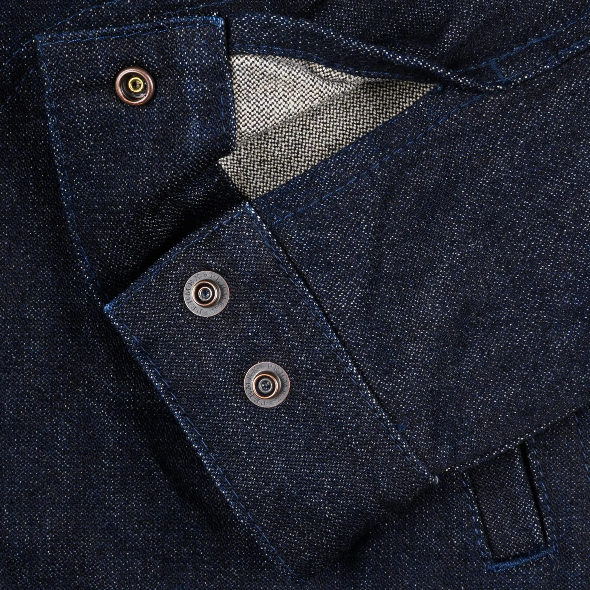IHJ-122-IND 14oz Broken Twill Selvedge Denim Work Jacket - Indigo - Image 9