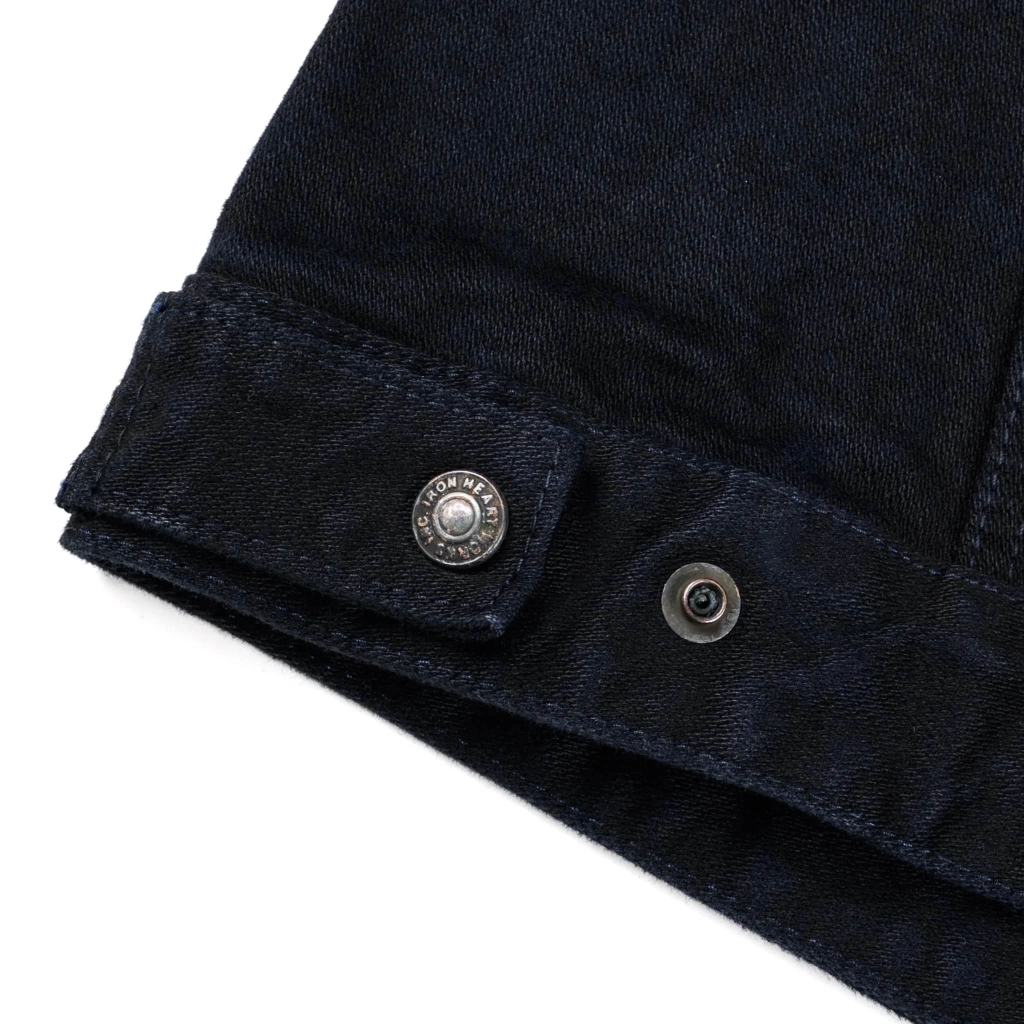 IHJ-123-OD 14oz Broken Twill Selvedge Denim Work Jacket - Indigo Overdyed Black - Image 16