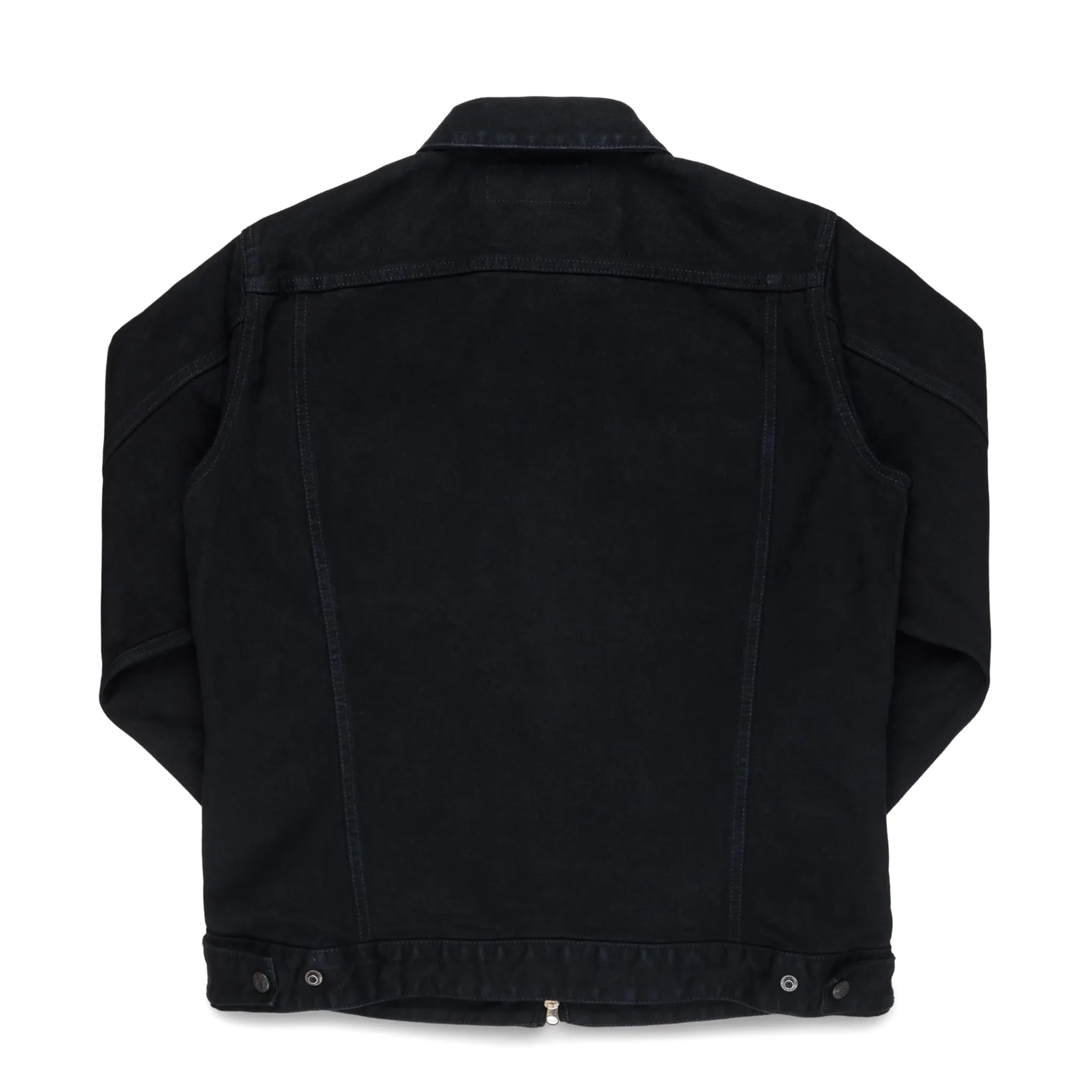 IHJ-123-OD 14oz Broken Twill Selvedge Denim Work Jacket - Indigo Overdyed Black - Image 2