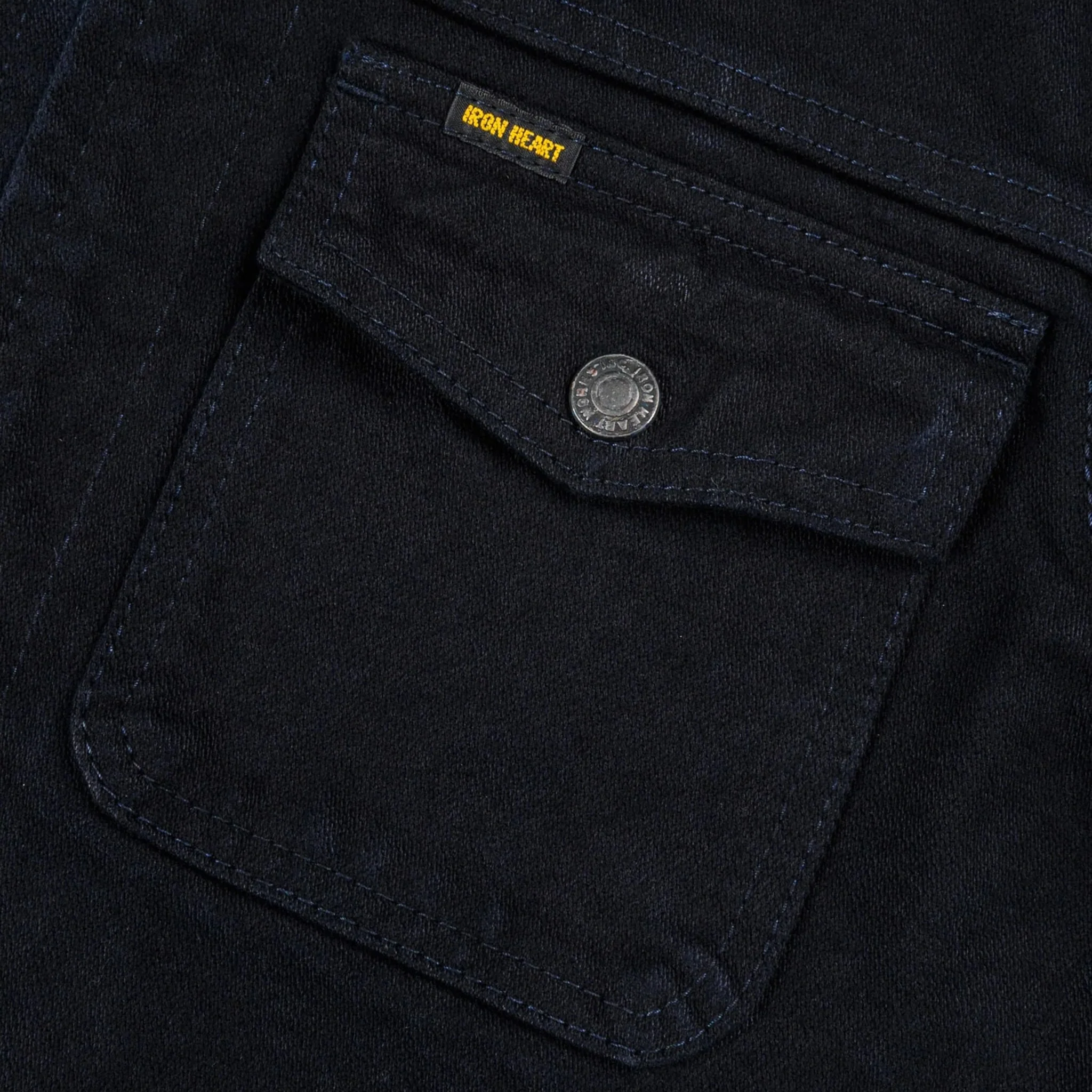 IHJ-123-OD 14oz Broken Twill Selvedge Denim Work Jacket - Indigo Overdyed Black - Image 5