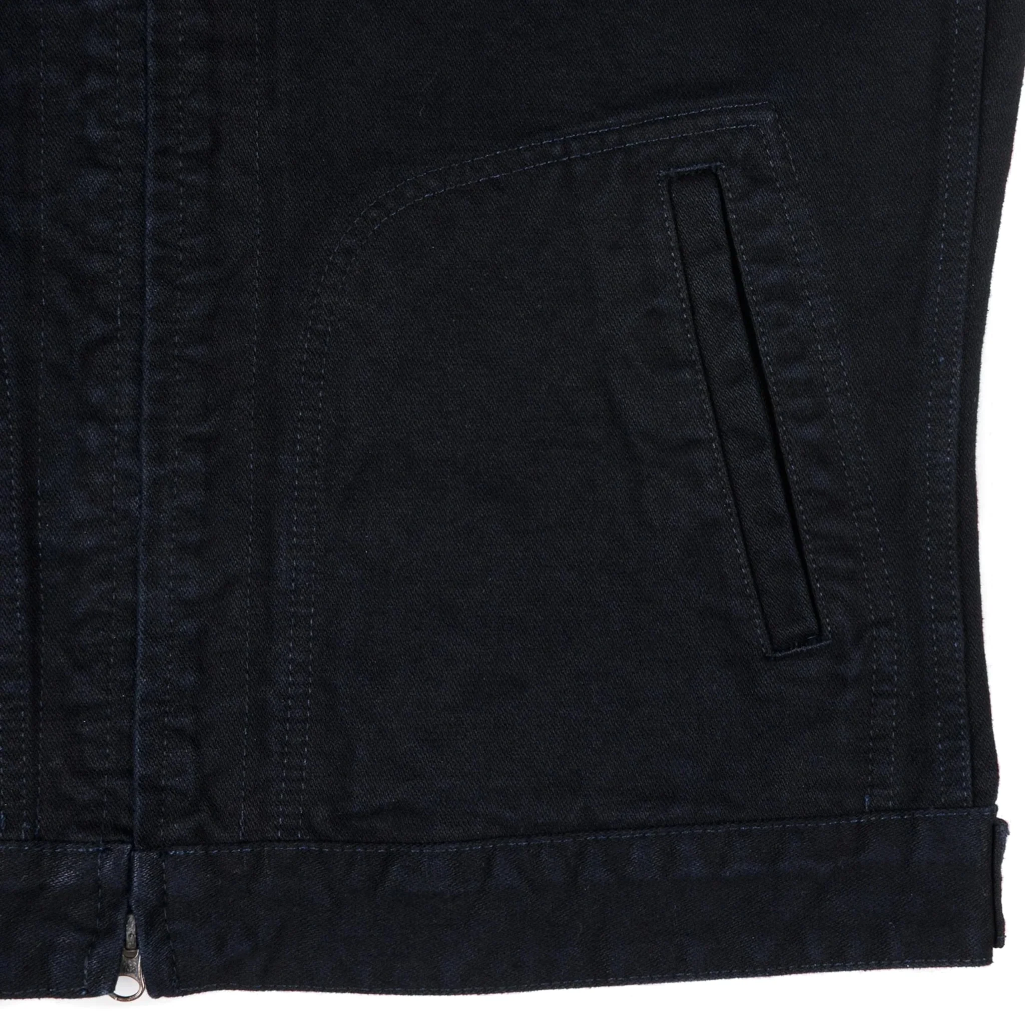 IHJ-123-OD 14oz Broken Twill Selvedge Denim Work Jacket - Indigo Overdyed Black - Image 6
