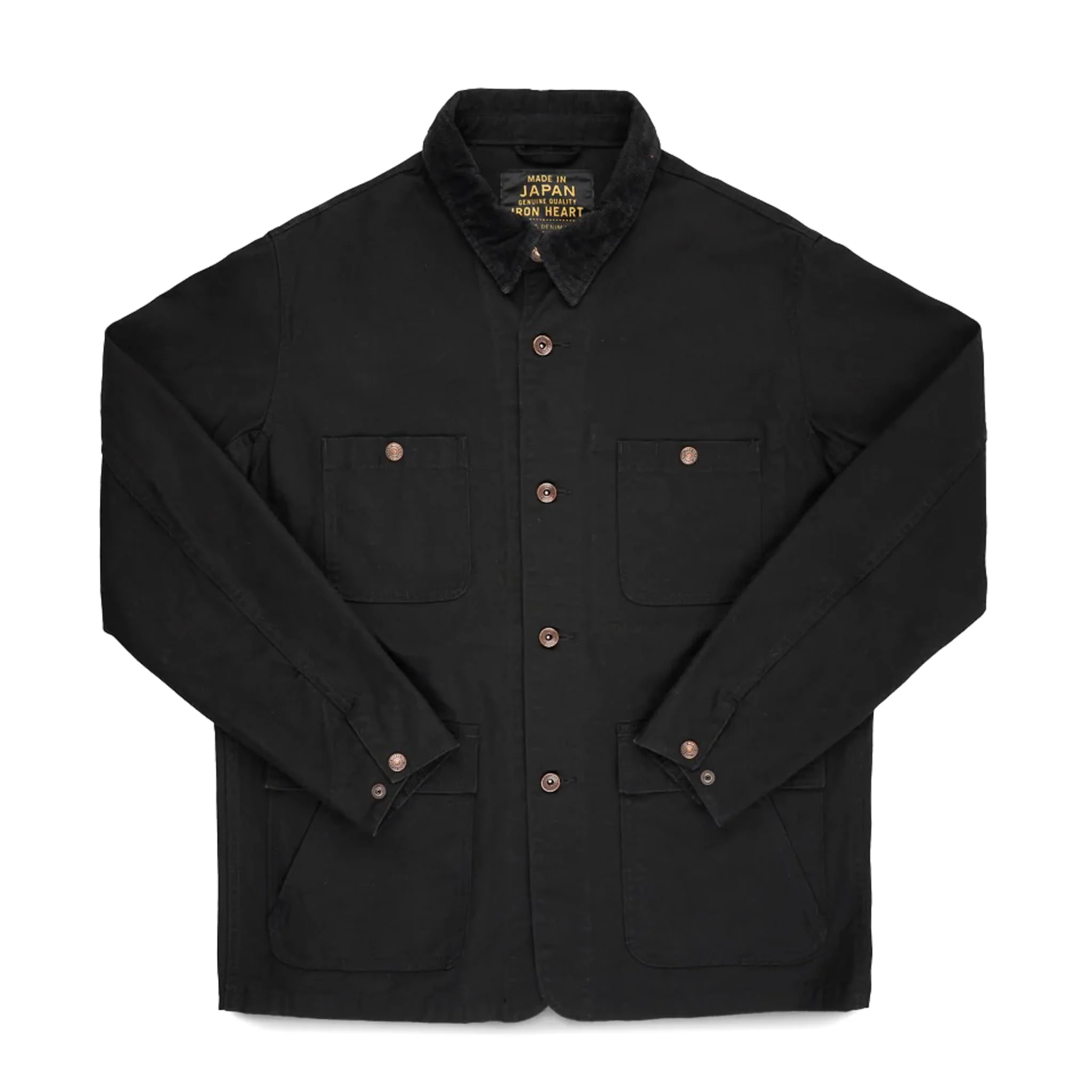 IHJ-148-BLK 10oz Kurashikizome® Organic Cotton Duck Chore Jacket - Black