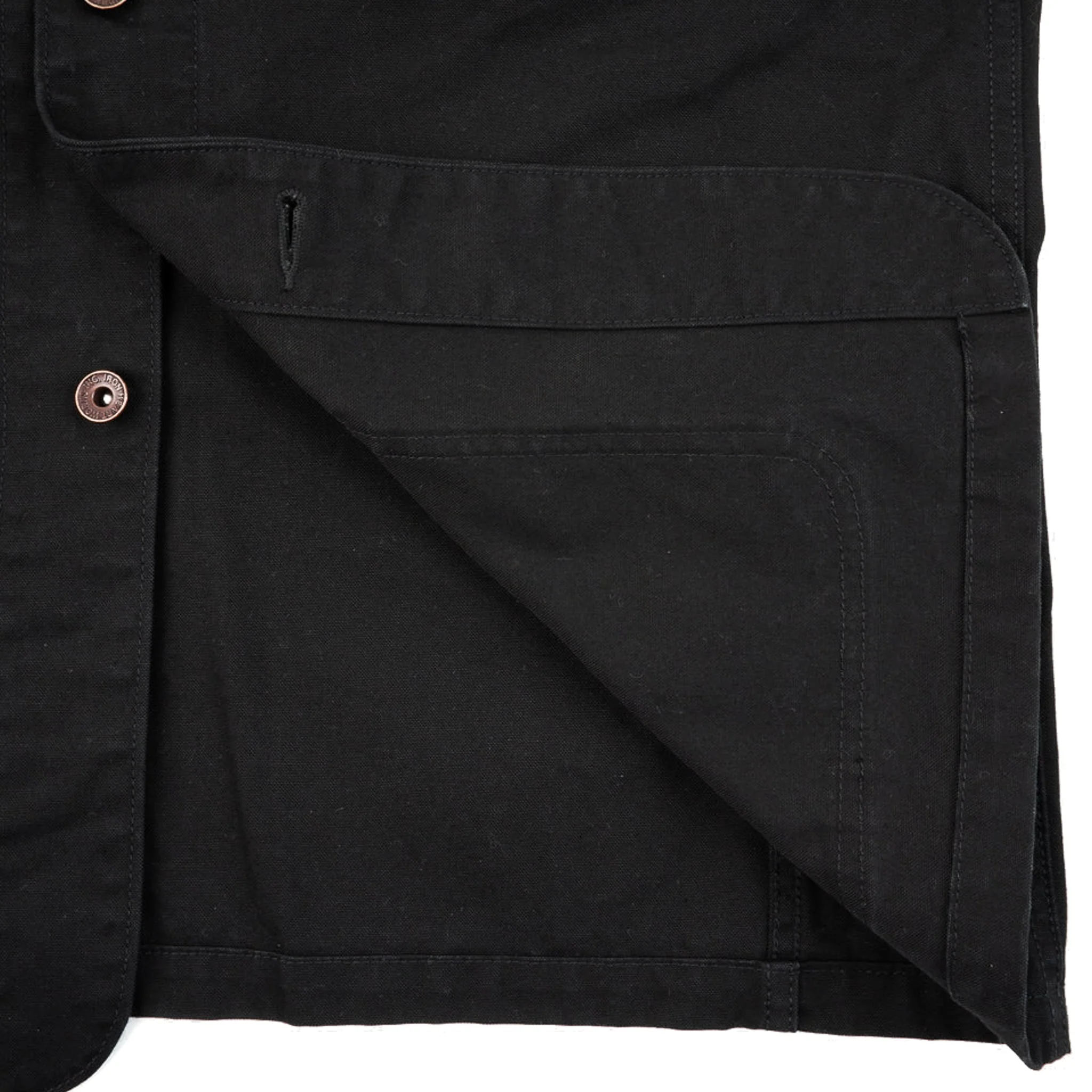 IHJ-148-BLK 10oz Kurashikizome® Organic Cotton Duck Chore Jacket - Black - Image 10