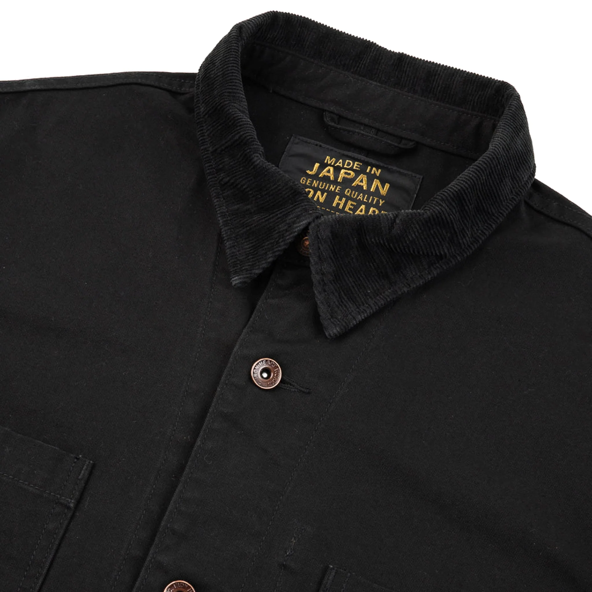 IHJ-148-BLK 10oz Kurashikizome® Organic Cotton Duck Chore Jacket - Black - Image 3