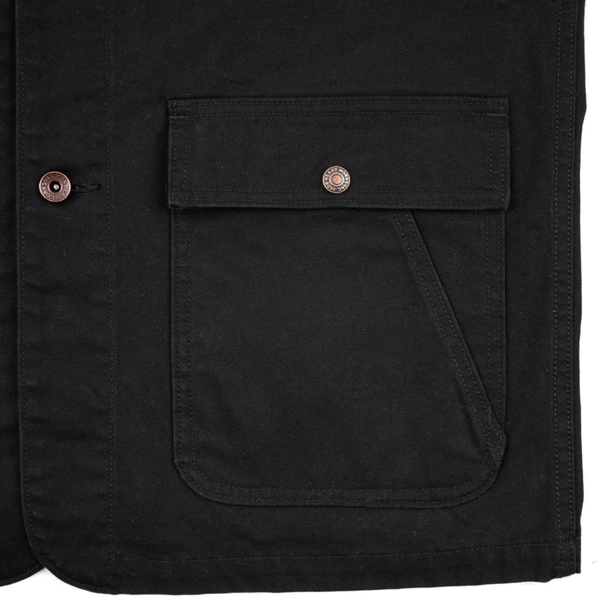 IHJ-148-BLK 10oz Kurashikizome® Organic Cotton Duck Chore Jacket - Black - Image 6