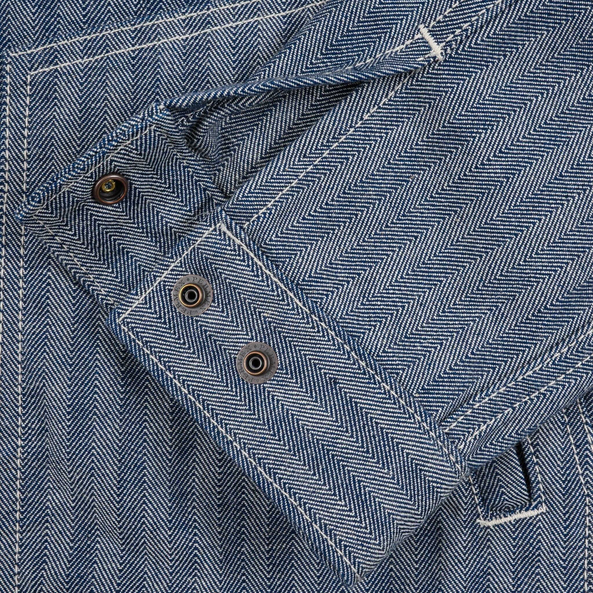 IHJ-164-IND 10.5oz Herringbone Work Jacket - Indigo - Image 11