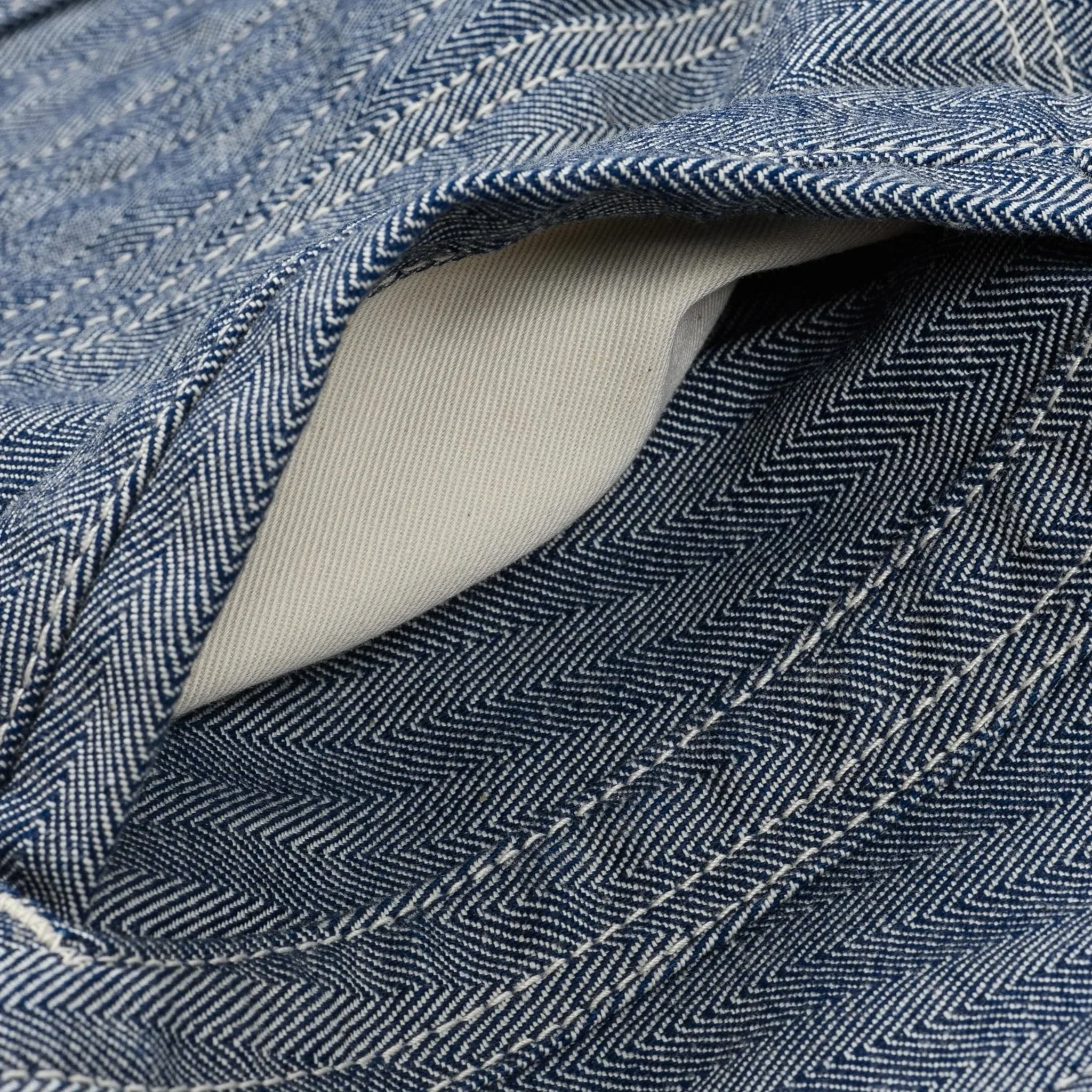 IHJ-164-IND 10.5oz Herringbone Work Jacket - Indigo - Image 12