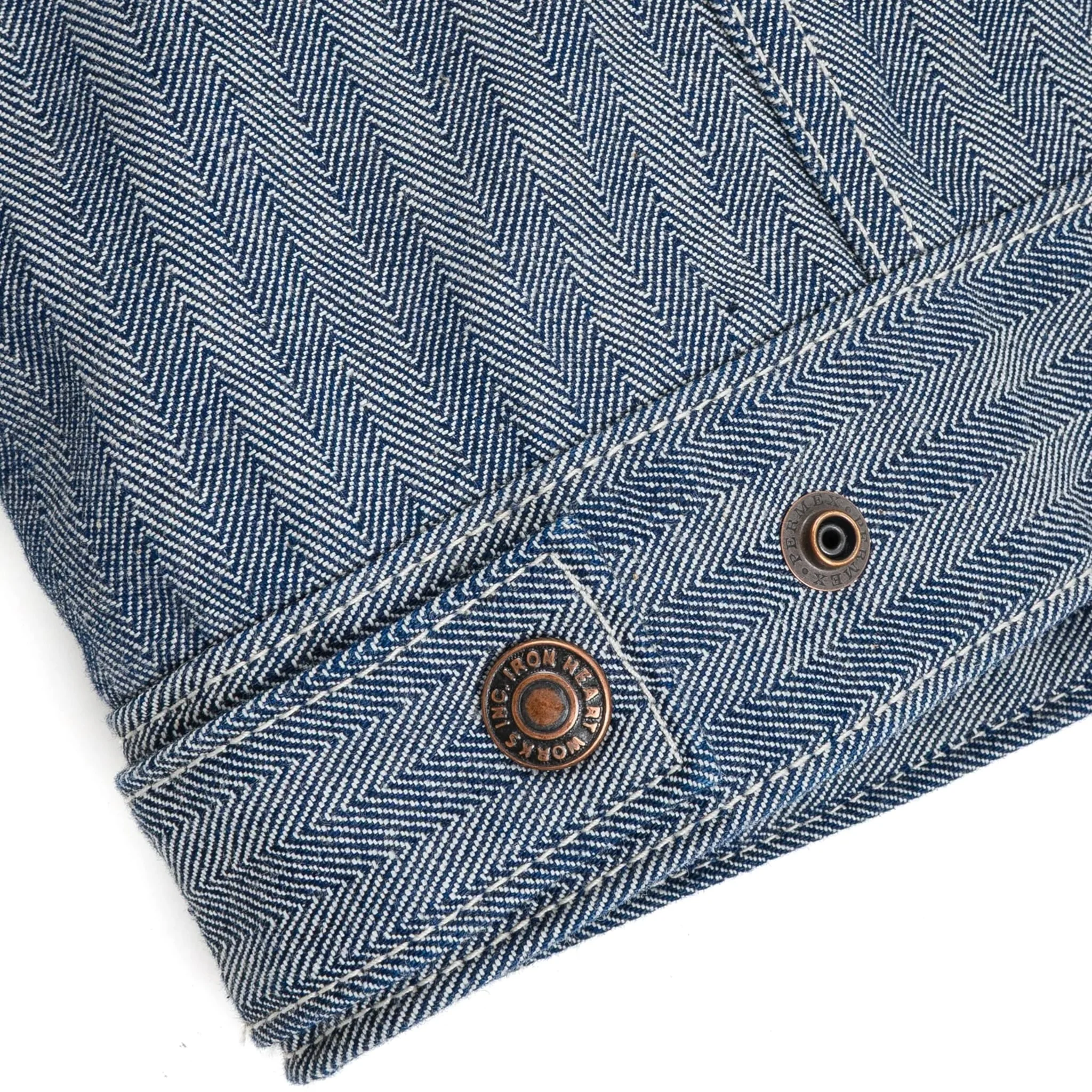 IHJ-164-IND 10.5oz Herringbone Work Jacket - Indigo - Image 13