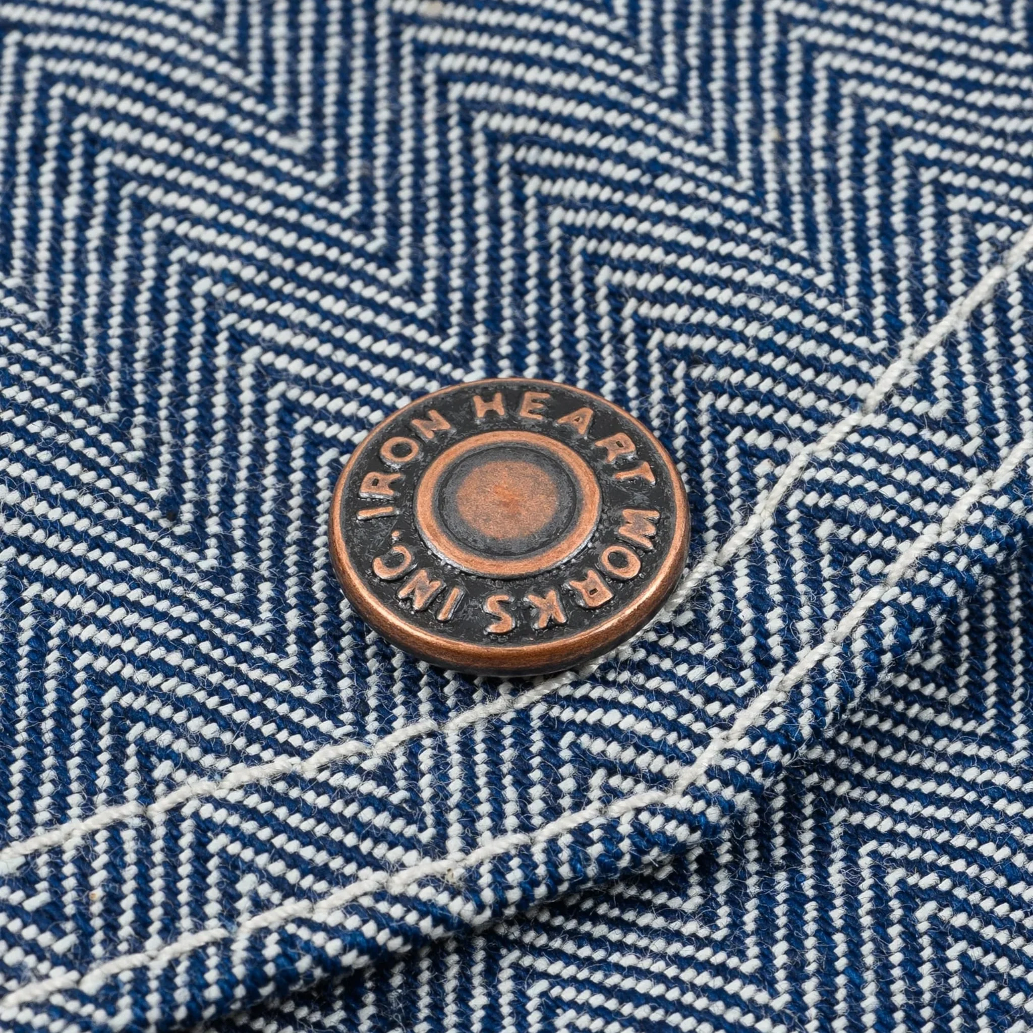 IHJ-164-IND 10.5oz Herringbone Work Jacket - Indigo - Image 6