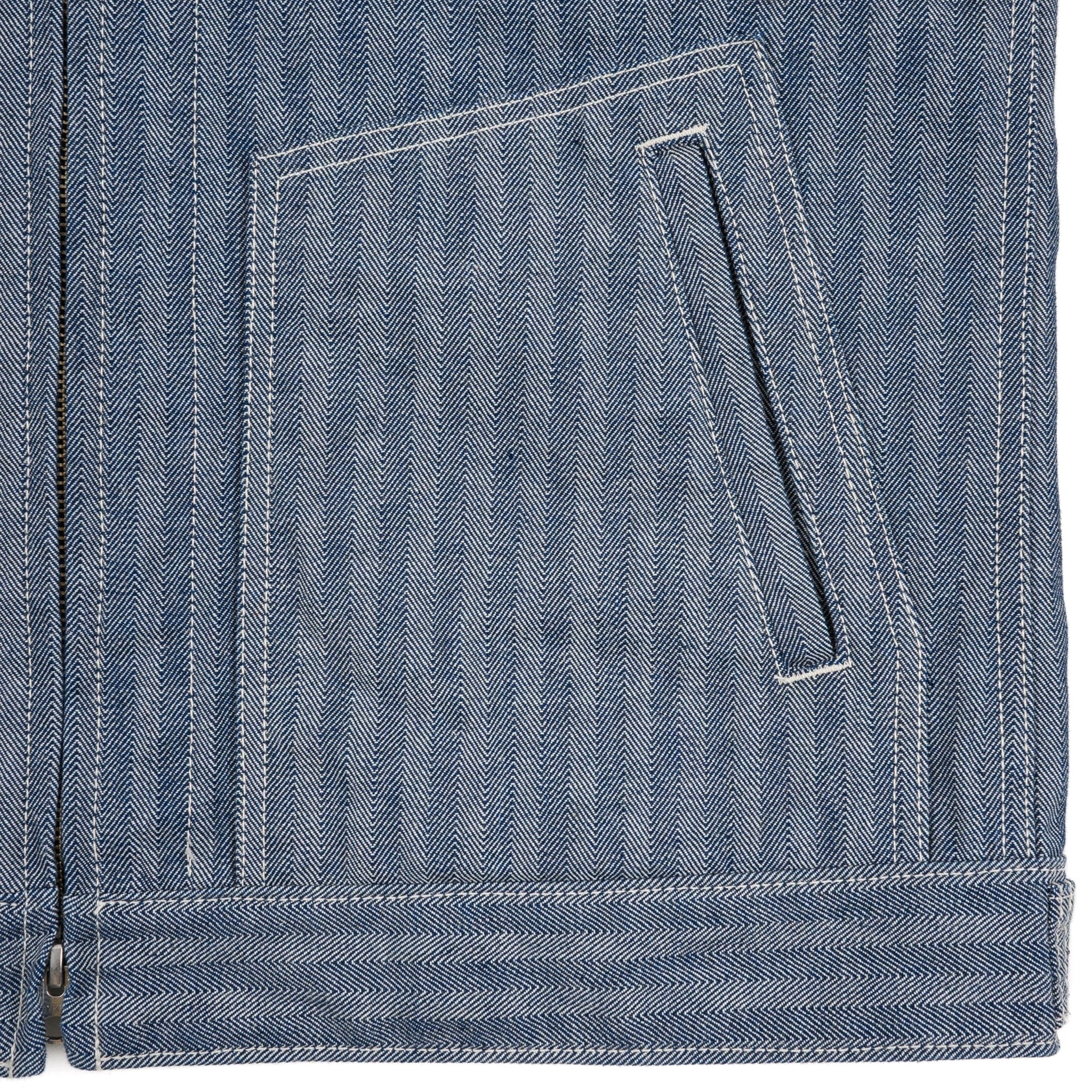 IHJ-164-IND 10.5oz Herringbone Work Jacket - Indigo - Image 8