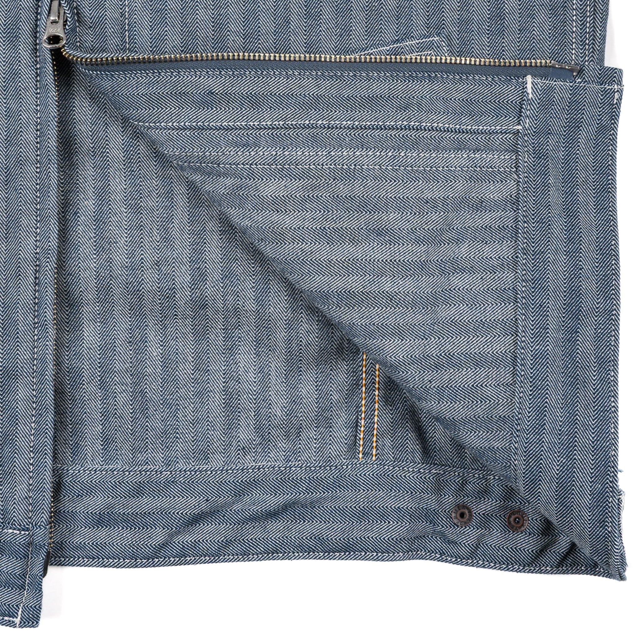 IHJ-164-IND 10.5oz Herringbone Work Jacket - Indigo - Image 9