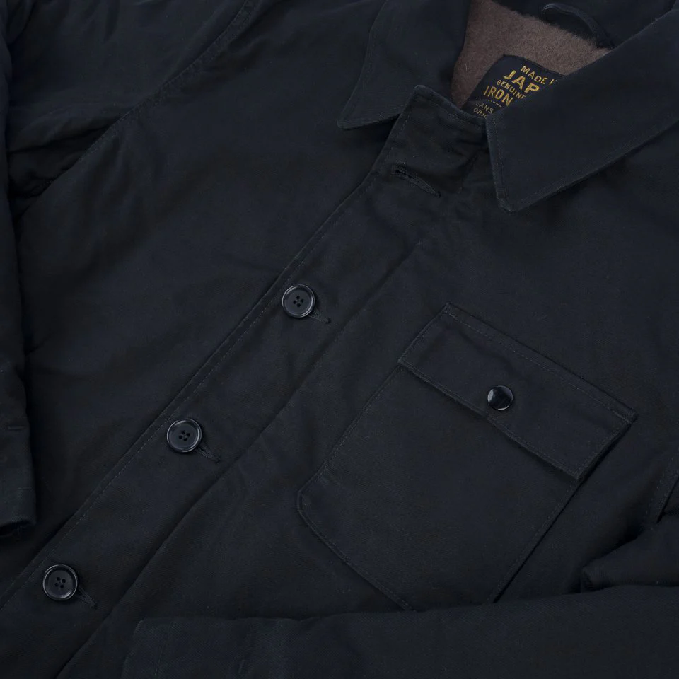 IHM-39-BLK Military Serge A2 Deck Jacket - Black - Image 5