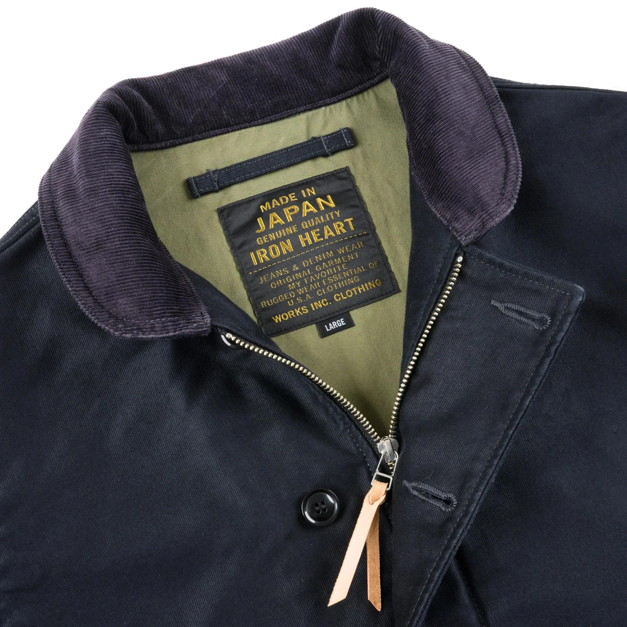 IHM-48-BLK 12oz Whipcord Lightweight N1 Deck Jacket - Black - Image 4