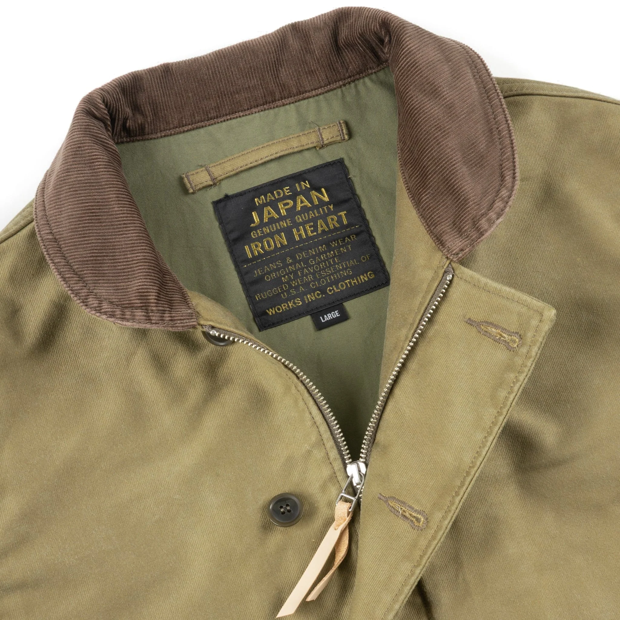 IHM-48-KHA 12oz Whipcord Lightweight N1 Deck Jacket - Khaki - Image 4