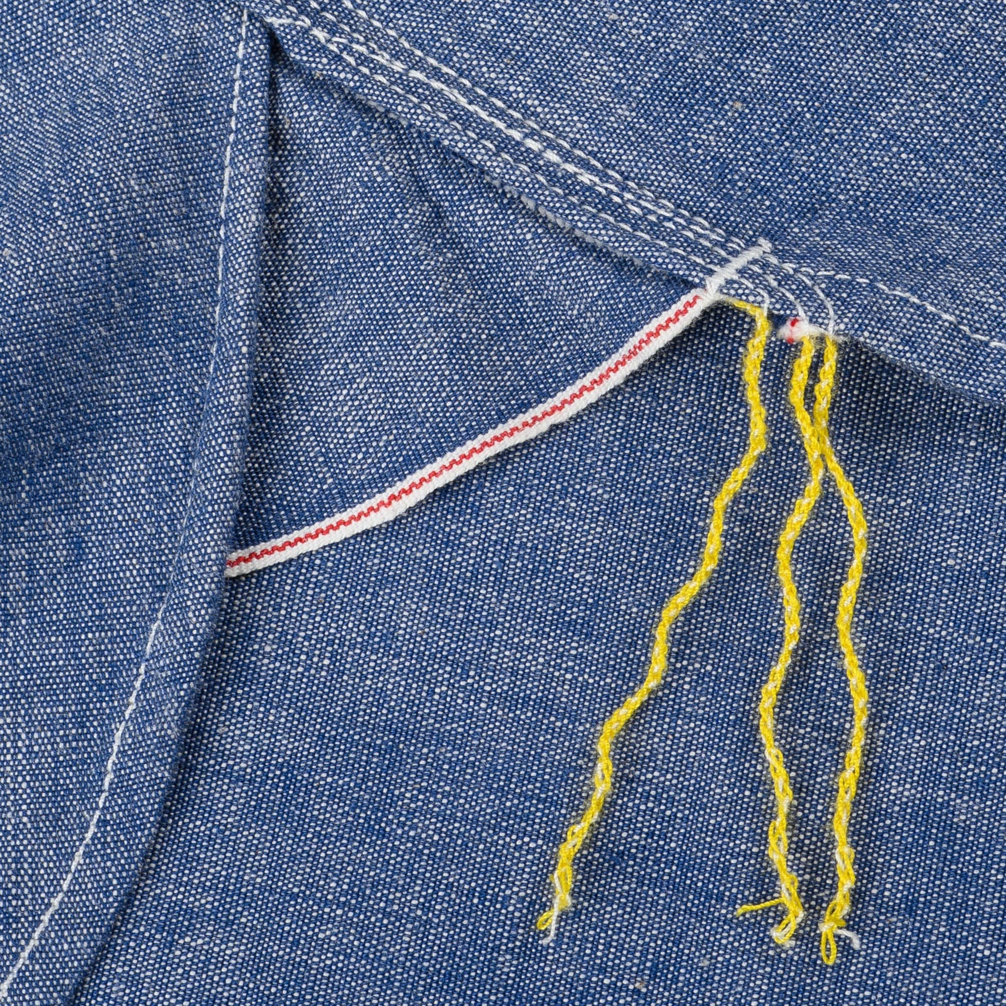 IHSH-21-BLU 10oz Selvedge Chambray Work Shirt - Blue - Image 13
