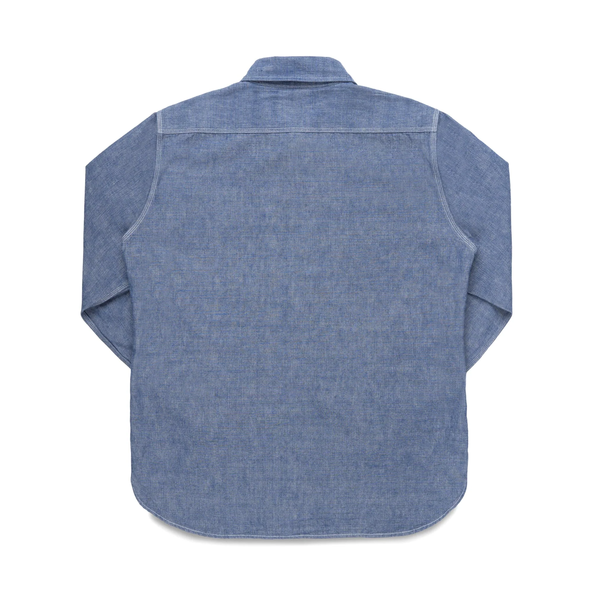 IHSH-21-BLU 10oz Selvedge Chambray Work Shirt - Blue - Image 2