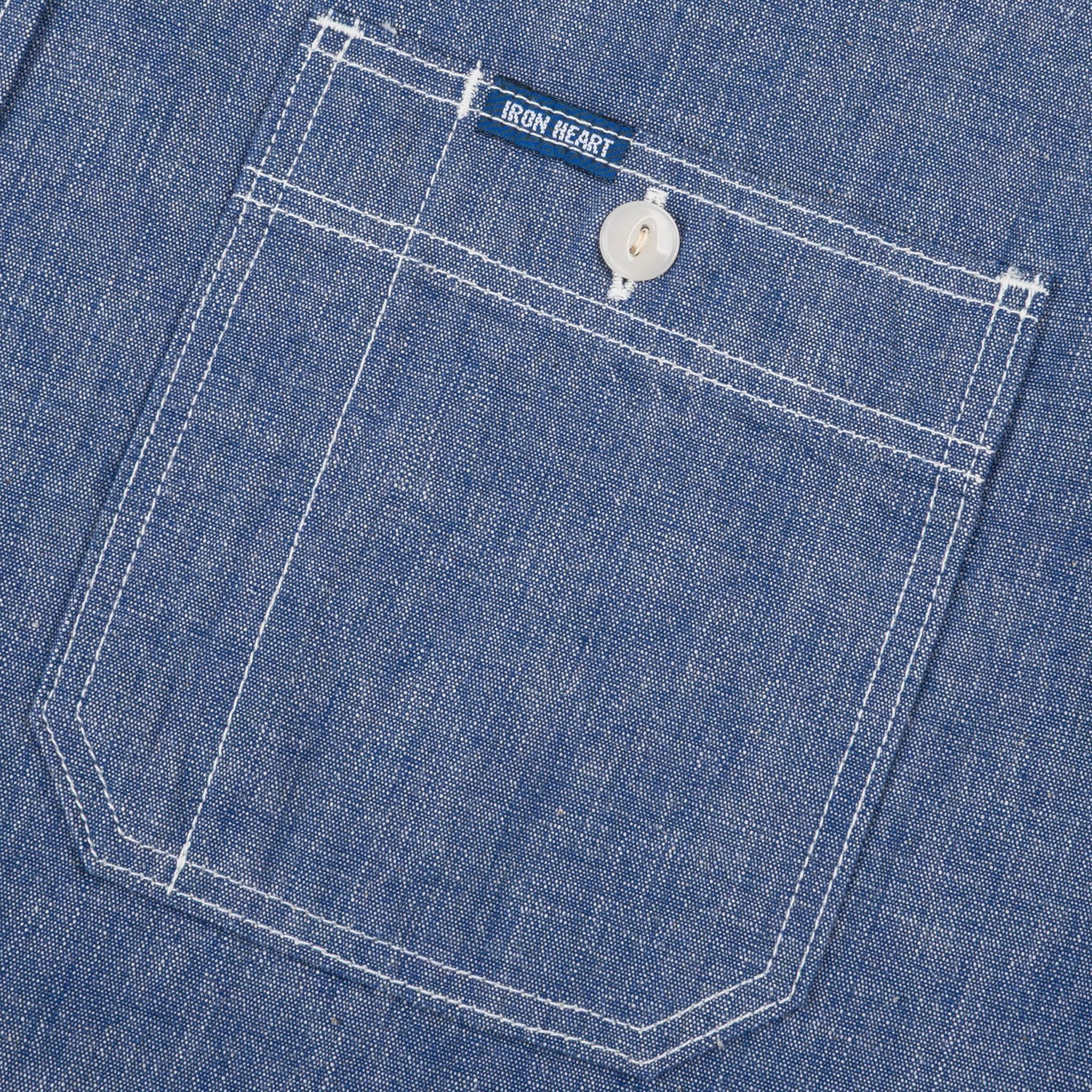 IHSH-21-BLU 10oz Selvedge Chambray Work Shirt - Blue - Image 5