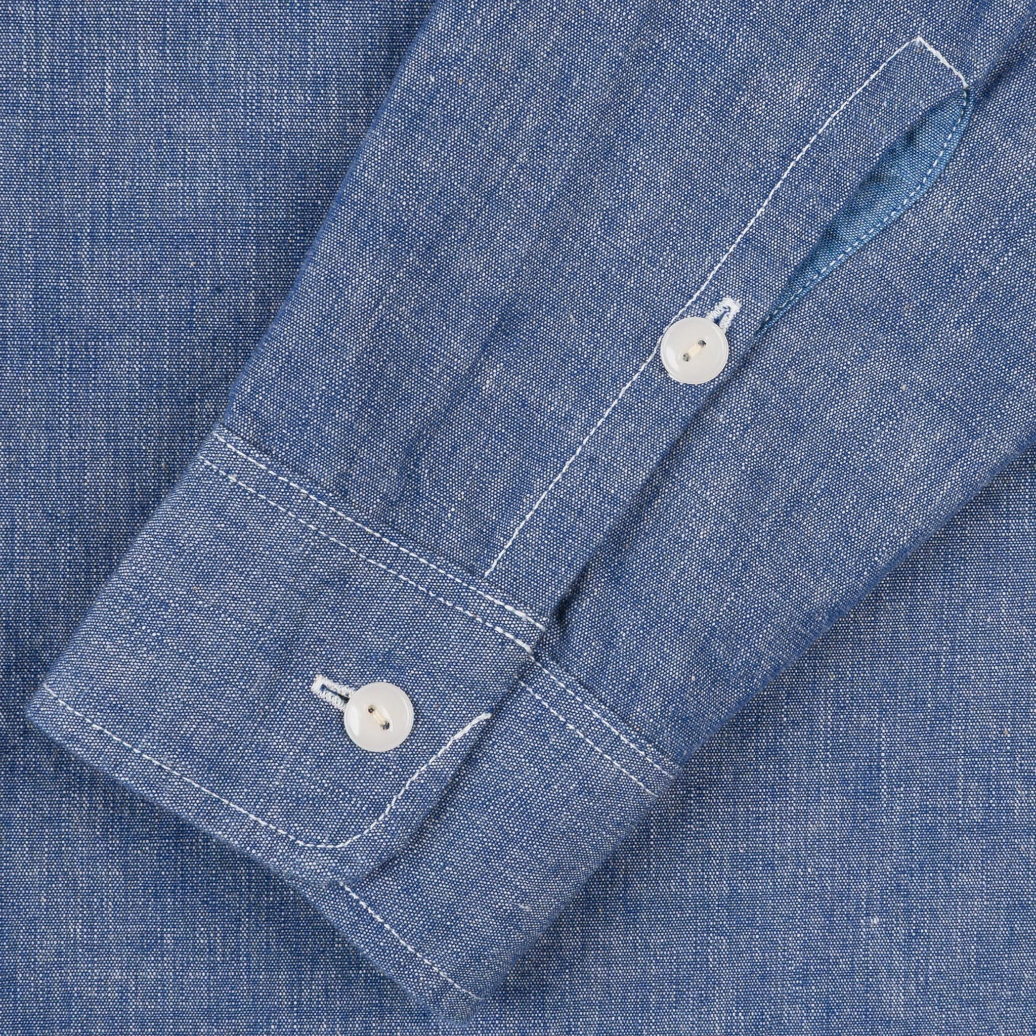 IHSH-21-BLU 10oz Selvedge Chambray Work Shirt - Blue - Image 6