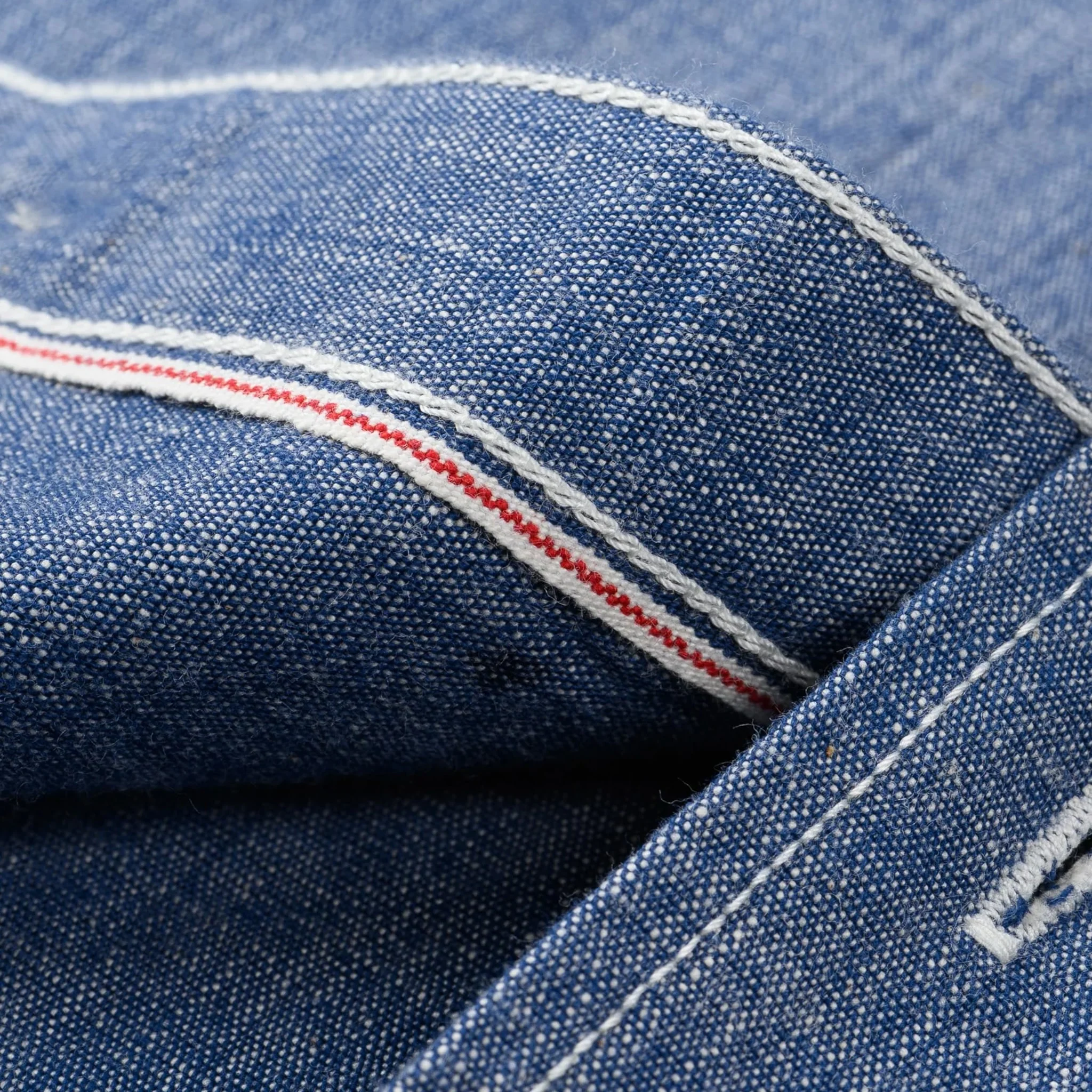 IHSH-21-BLU 10oz Selvedge Chambray Work Shirt - Blue - Image 9