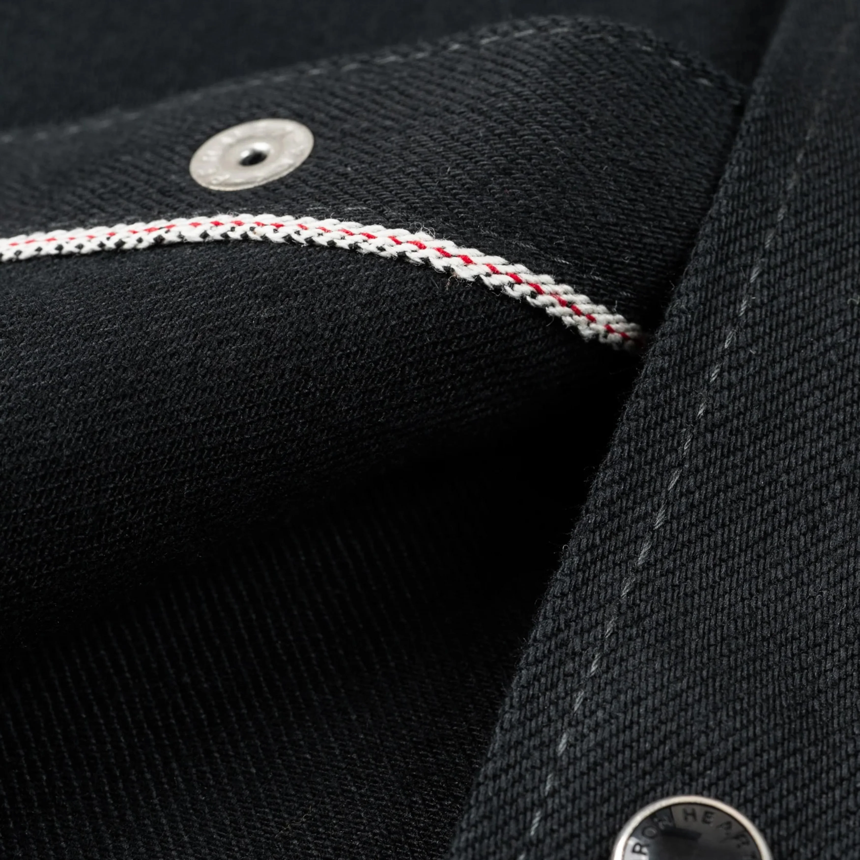 IHSH-218-BLK 12oz Selvedge Denim Western Shirt "The Johnny Cash III" - Black - Image 10