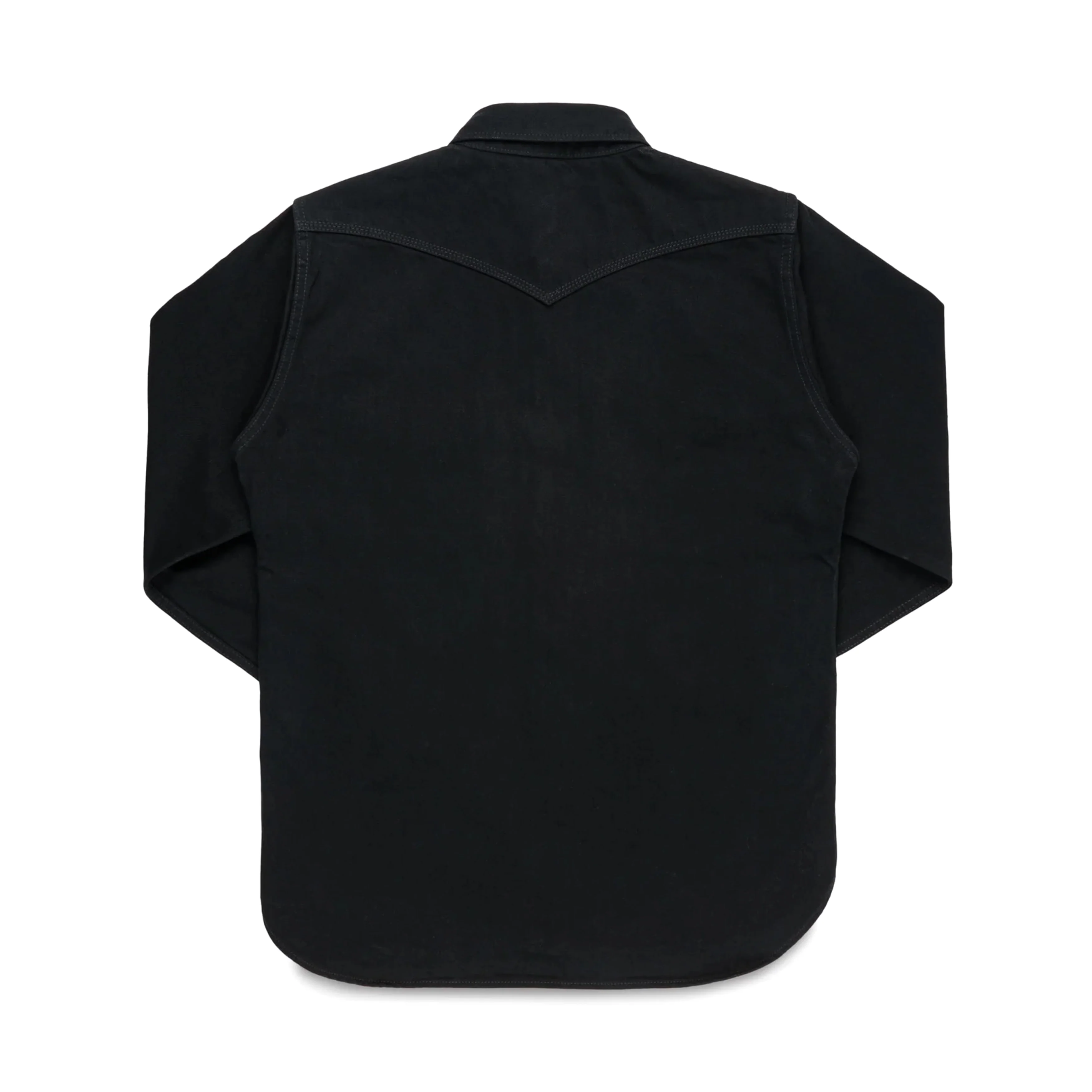 IHSH-218-BLK 12oz Selvedge Denim Western Shirt "The Johnny Cash III" - Black - Image 2
